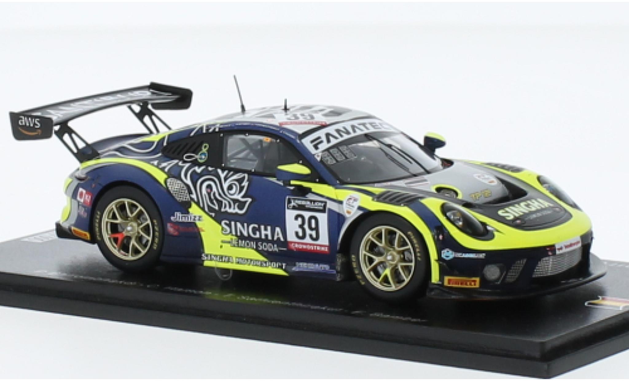 Porsche 991 GT3 R 1/43 Spark 911  No.39 SINGHA Racing Team TP 12 24h Spa 2022 modellino in miniatura