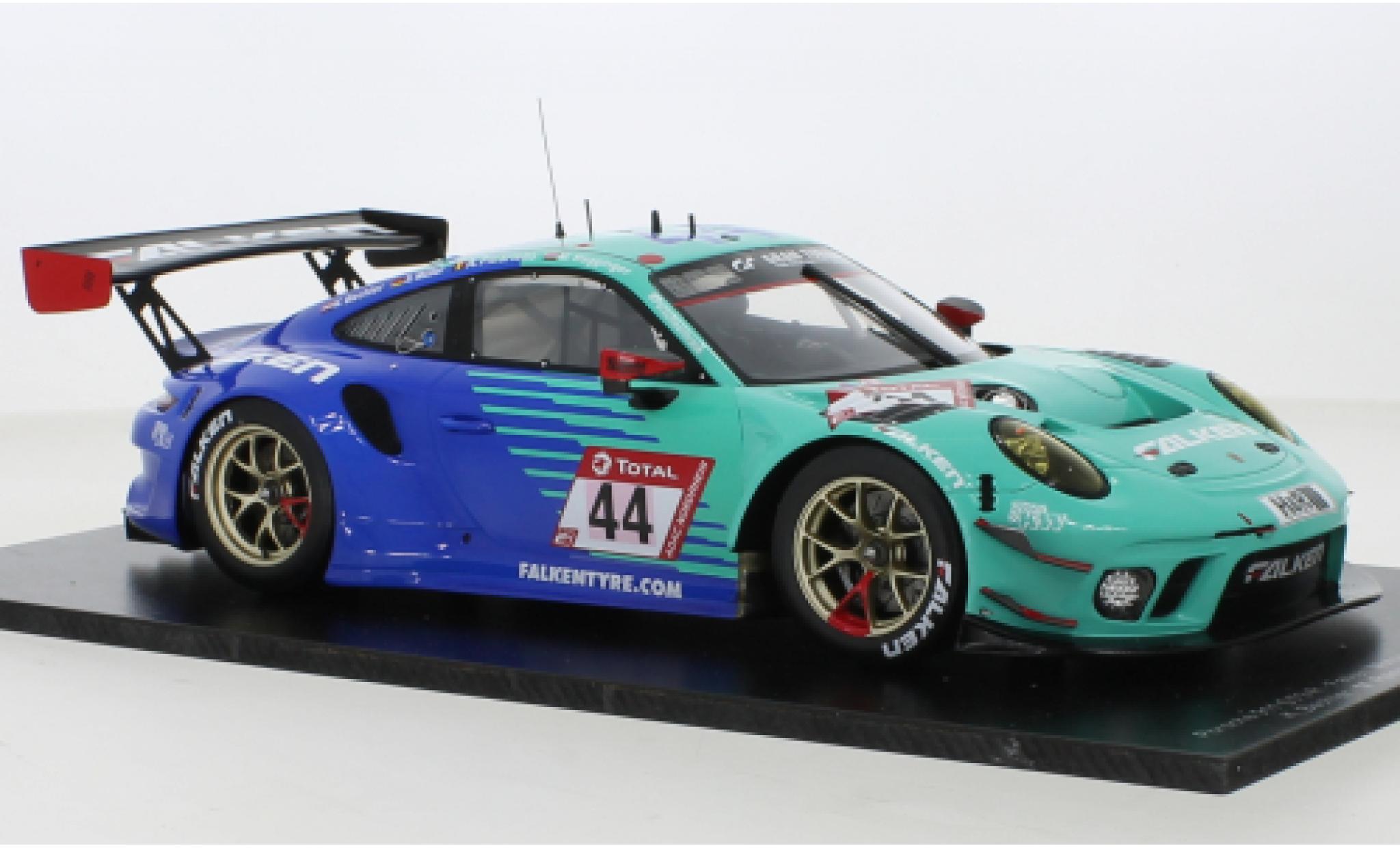 Porsche 991 GT3 R 1/18 Spark 911  No.44 Falken Motorsports Falken 24h Nürburgring 2021 modellino in miniatura