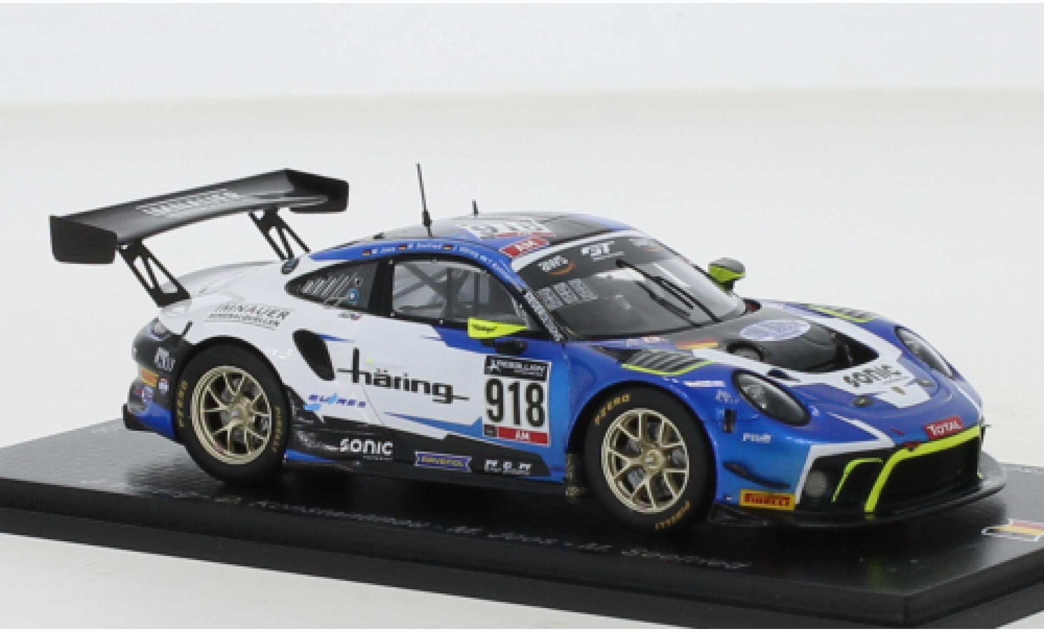 Porsche 992 GT3 R 1/43 Spark 911 (991) No.918 Herberth Motorsport 24h Spa 2020 modellino in miniatura