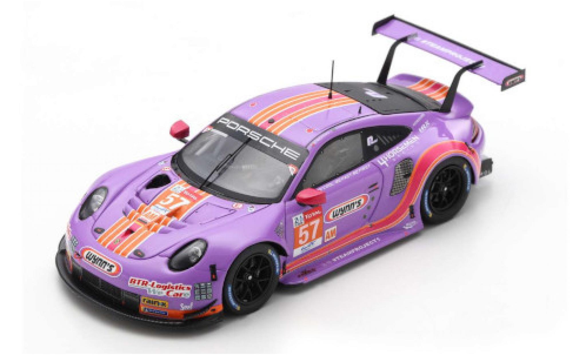 Porsche 992 RSR 1/64 Spark 911 (991) No.57 Team Project 1 Wynns 24h Le Mans 2020 modellino in miniatura