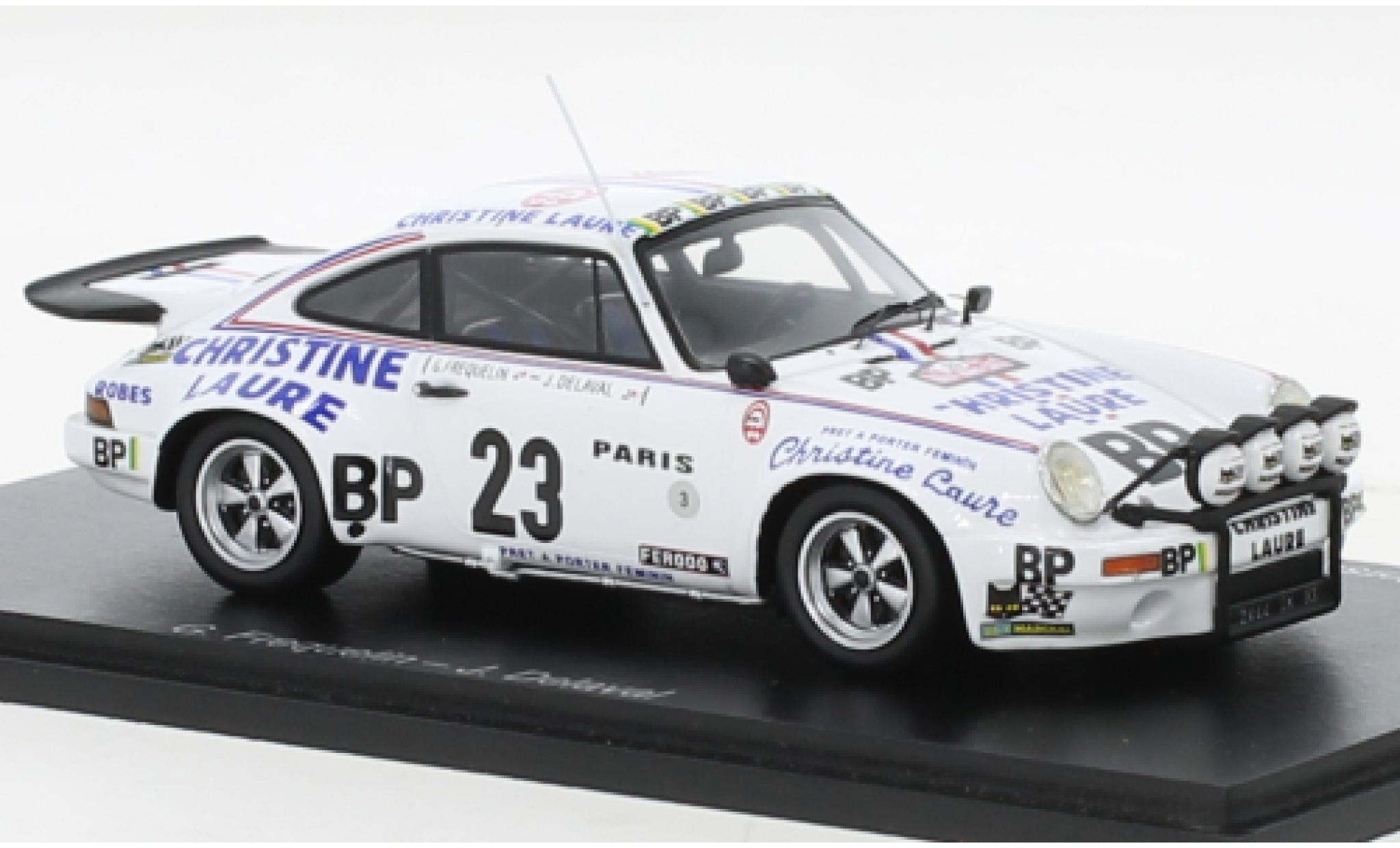 Porsche 930 RS 1/43 Spark 911 Carrera 3.0 No.23 Christine Laure Rallye WM Rallye Monte Carlo 1976 modellino in miniatura