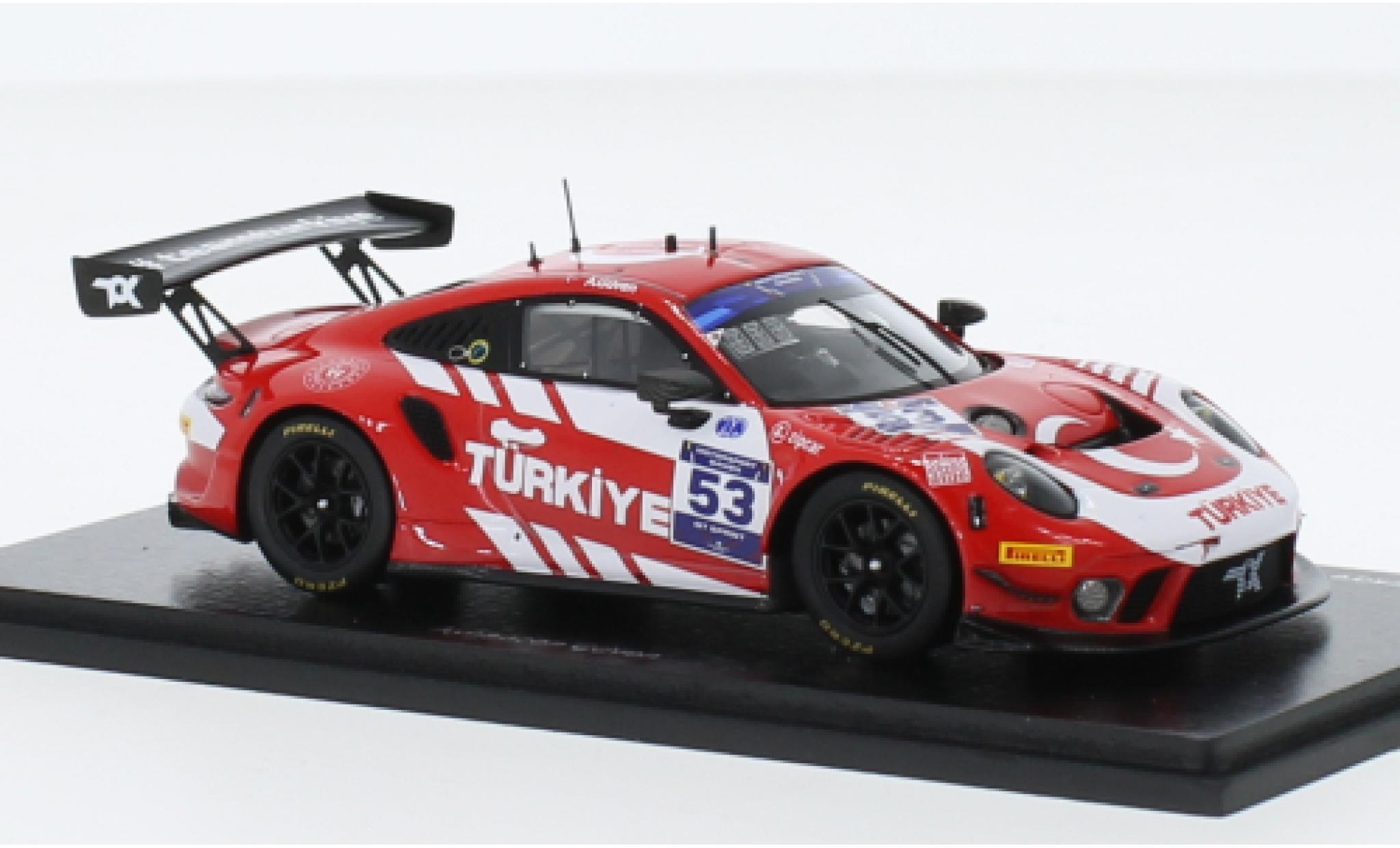 Porsche 911 1/43 Spark GT3 R No.53 Team Türkiye FIA Motorsport Games GT Sprint Cup Paul Ricard 2022 modellino in miniatura