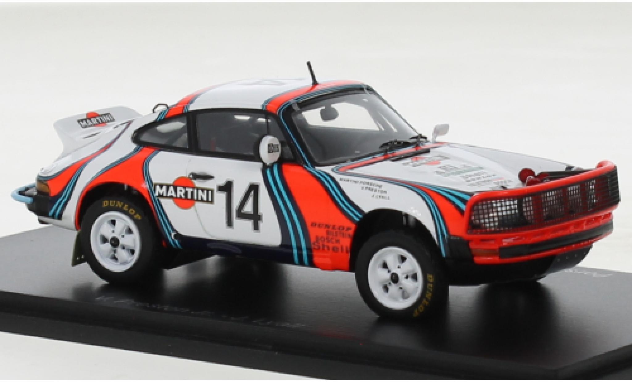 Porsche 930 1/43 Spark 911 SC 3.0 No.14 Martini Rallye WM Safari Rallye 1978 modellino in miniatura