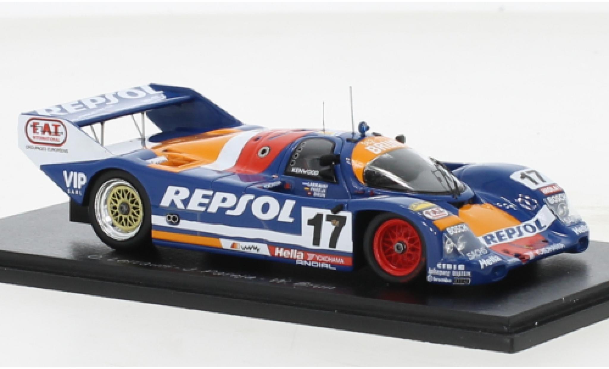 Porsche 962 1991 1/43 Spark C RHD No.17 Brun Motorsport Repsol 24h Le Mans modellino in miniatura