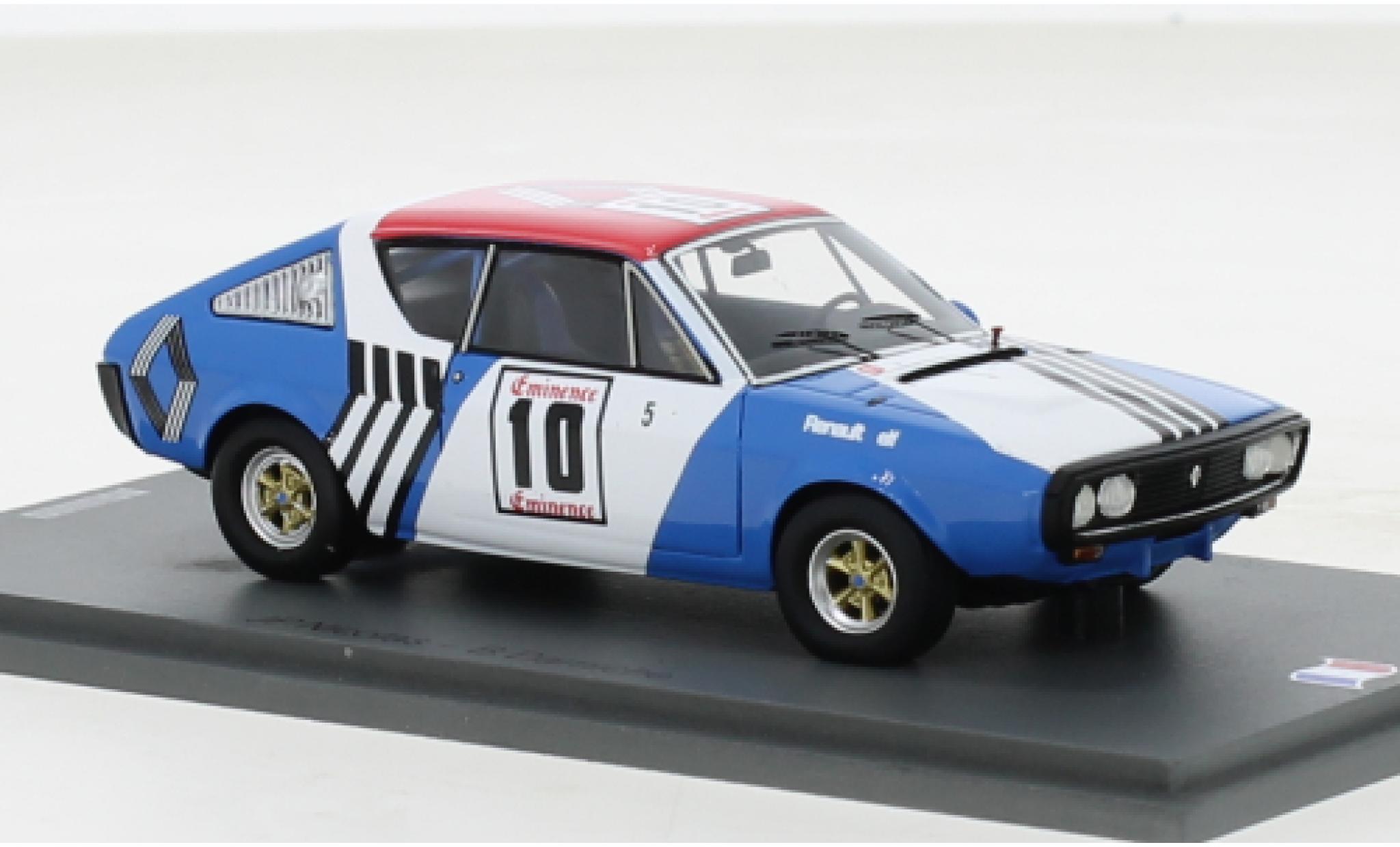 Renault 17 1/43 Spark No.10 Ronde Cevenole 1973 modellino in miniatura