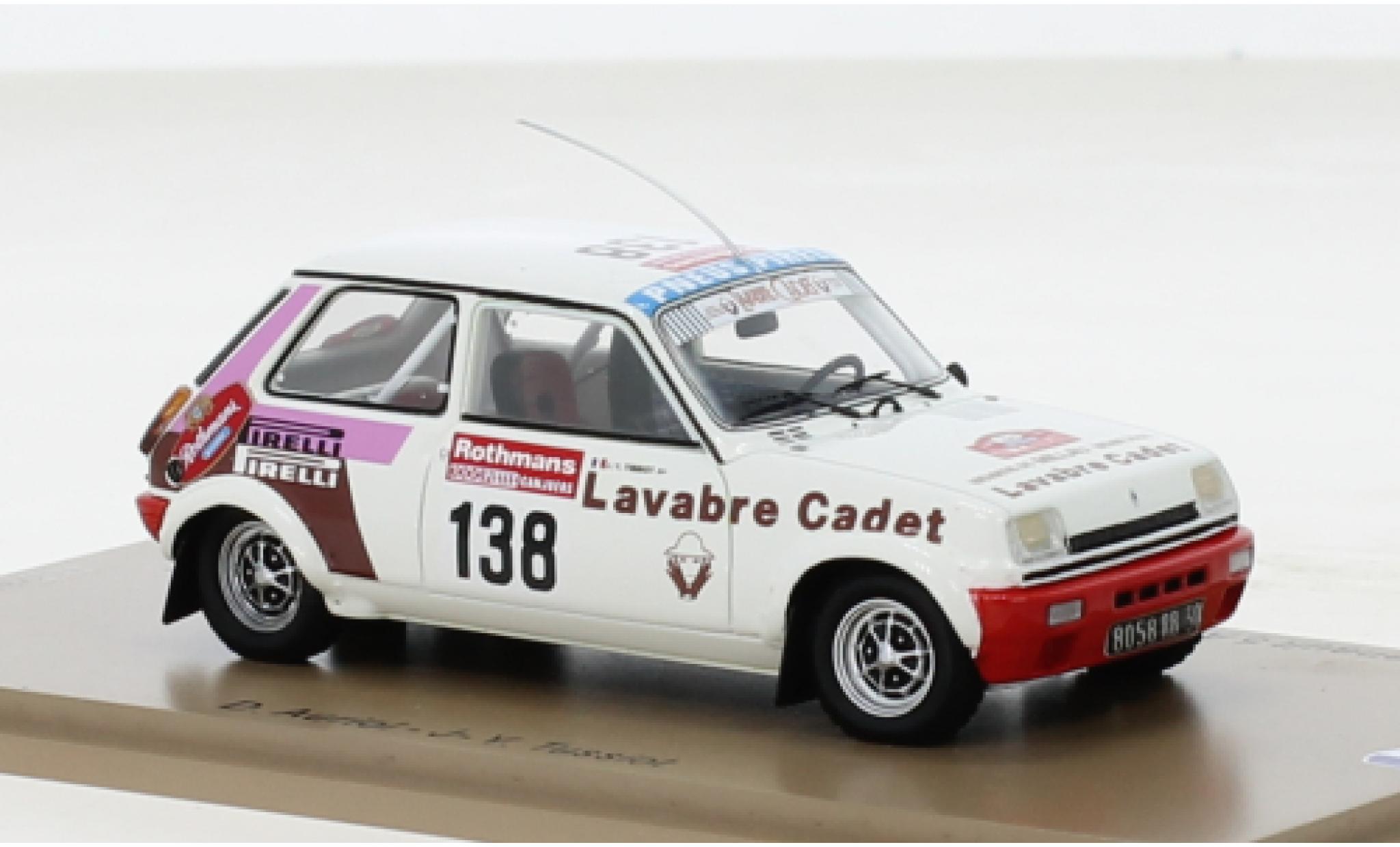 Renault 5 1/43 Spark Alpine Gr.2 No.138 1000 Pistes de Canjuers 1983 modellino in miniatura