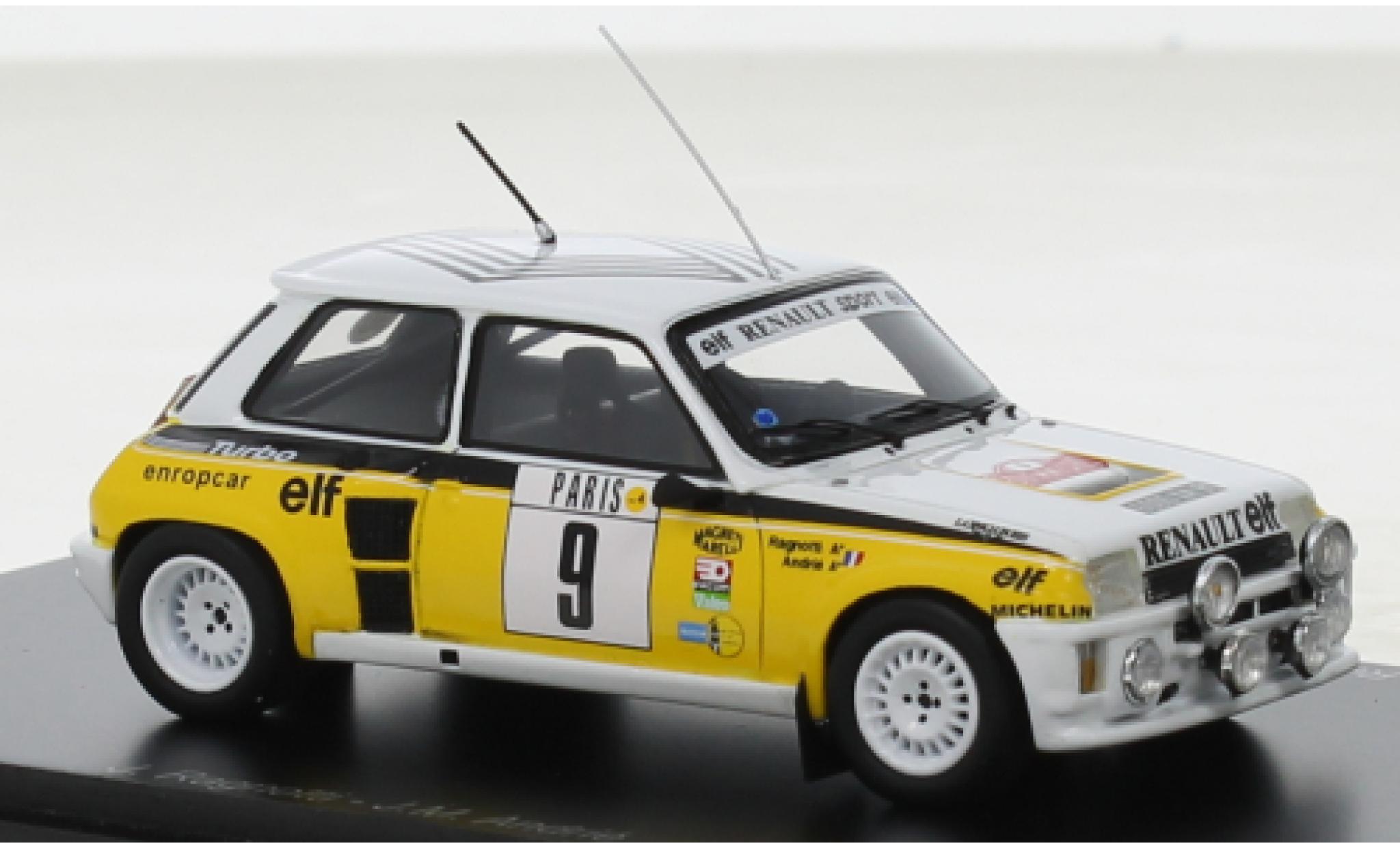Renault 5 1/43 Spark Turbo No.9 Rallye WM Rallye Monte Carlo 1983 modellino in miniatura