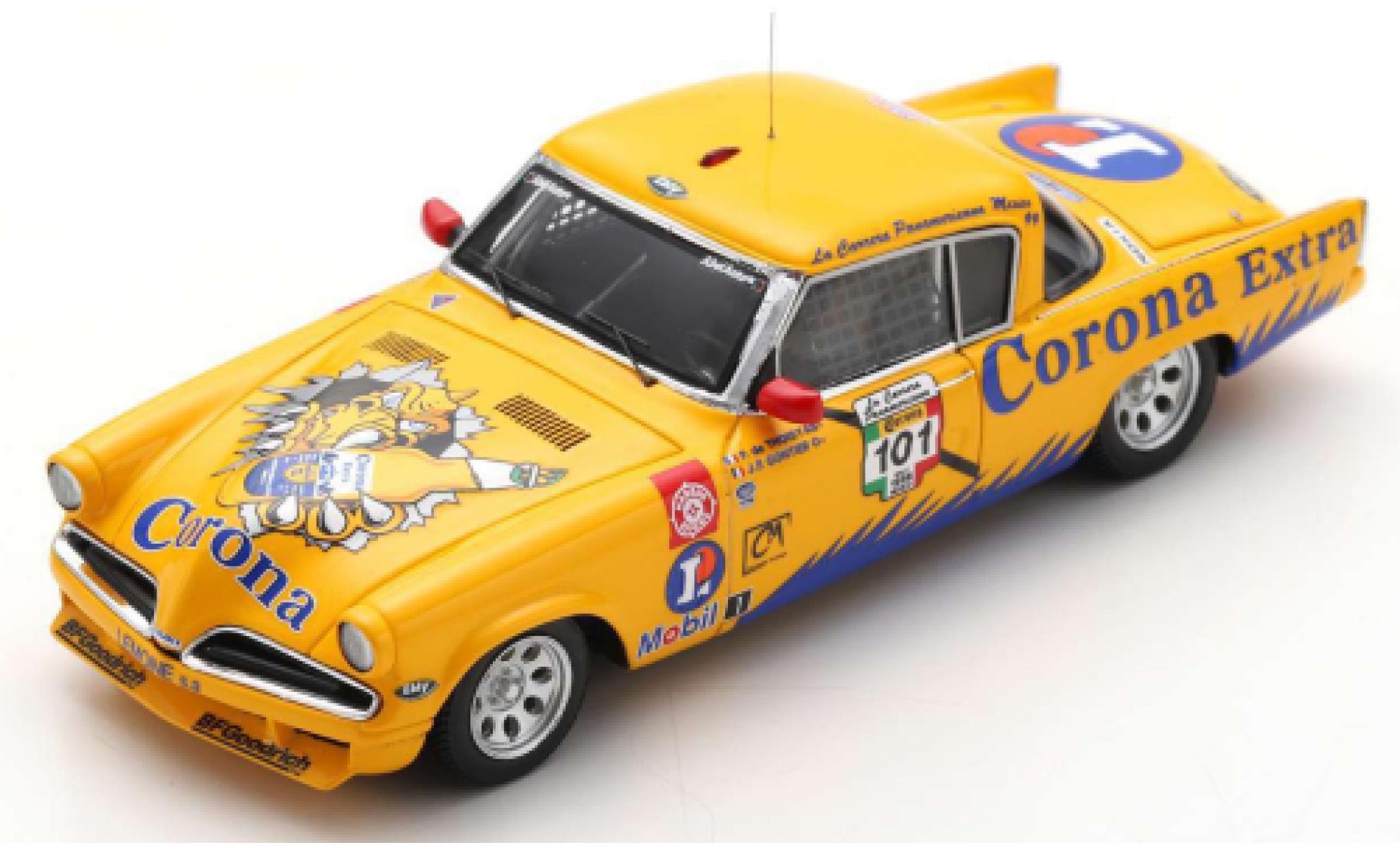 Studebaker Commander 1/43 Spark No.101 Corona Extra Carrera Panamericana 1999 P.De Thoisy/J-P.Gonthier modellino in miniatura