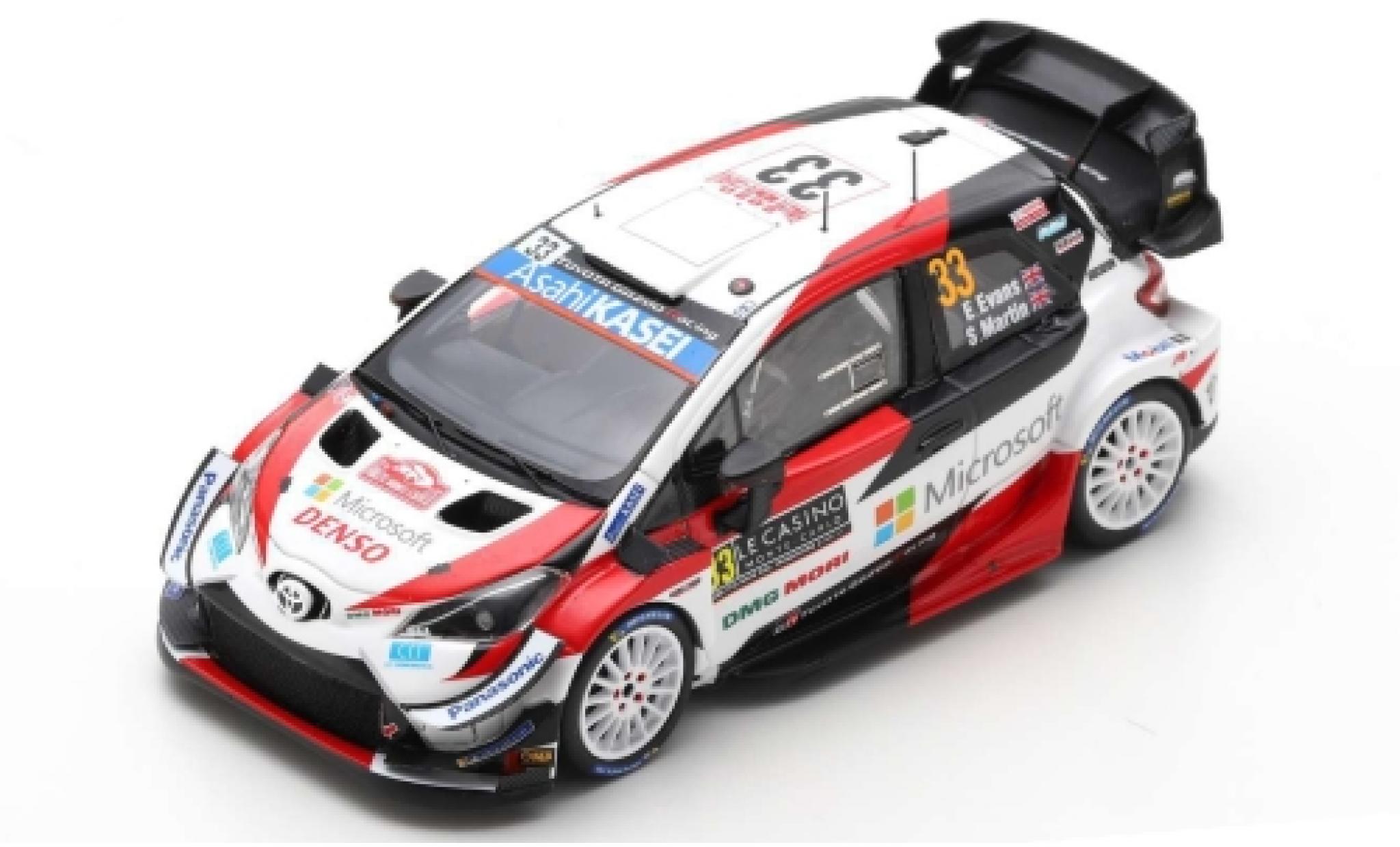 Toyota Yaris 1/43 Spark WRC No.33 Gazoo Racing WRT Microsoft Rallye WM Rally Monte Carlo 2020 E.Evans/S.Martin modellino in miniatura