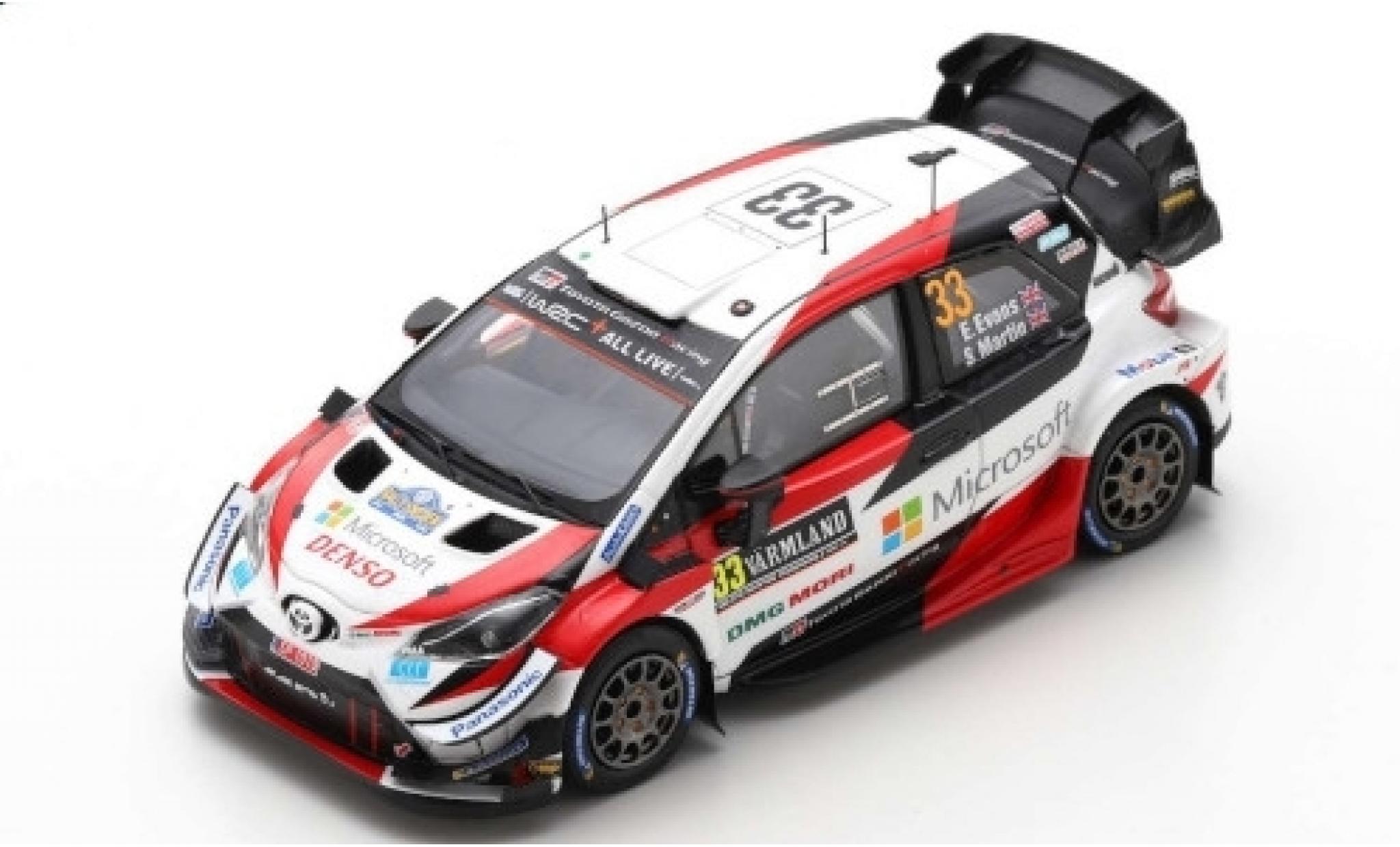 Toyota Yaris 1/43 Spark WRC No.33 Gazoo Racing WRT Microsoft WRC Rally Schweden 2020 E.Evans/S.Martin modellino in miniatura