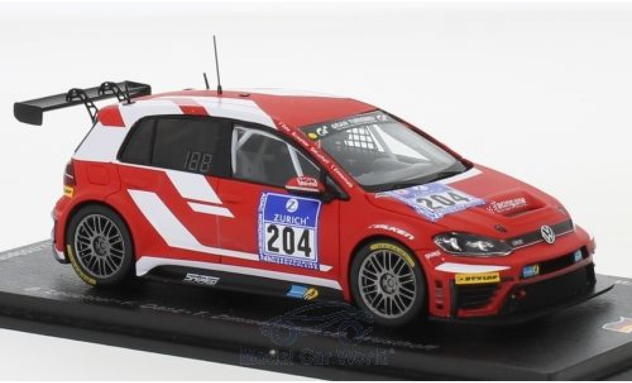 Volkswagen Golf 1/43 Spark GTI TCR No.204 racing one GmbH 24h Nürburgring 2016 B.Leuchter/F.Danz/T.Zimmermann/D.Wüsthoff modellino in miniatura