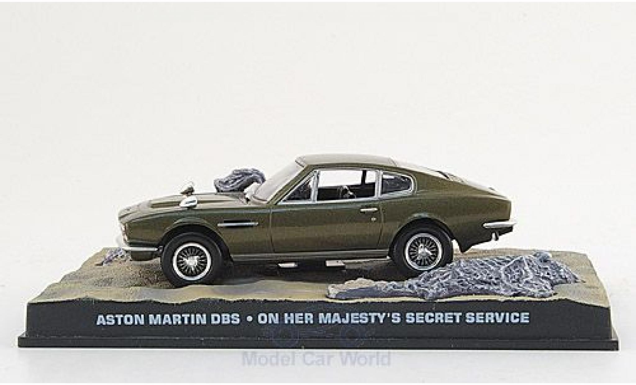 Aston Martin DBS 1/18 SpecialC metallico oliv James Bond 007 1969 Im Geheimdienst Ihrer Majestät ohne Vitrine modellino in miniatura
