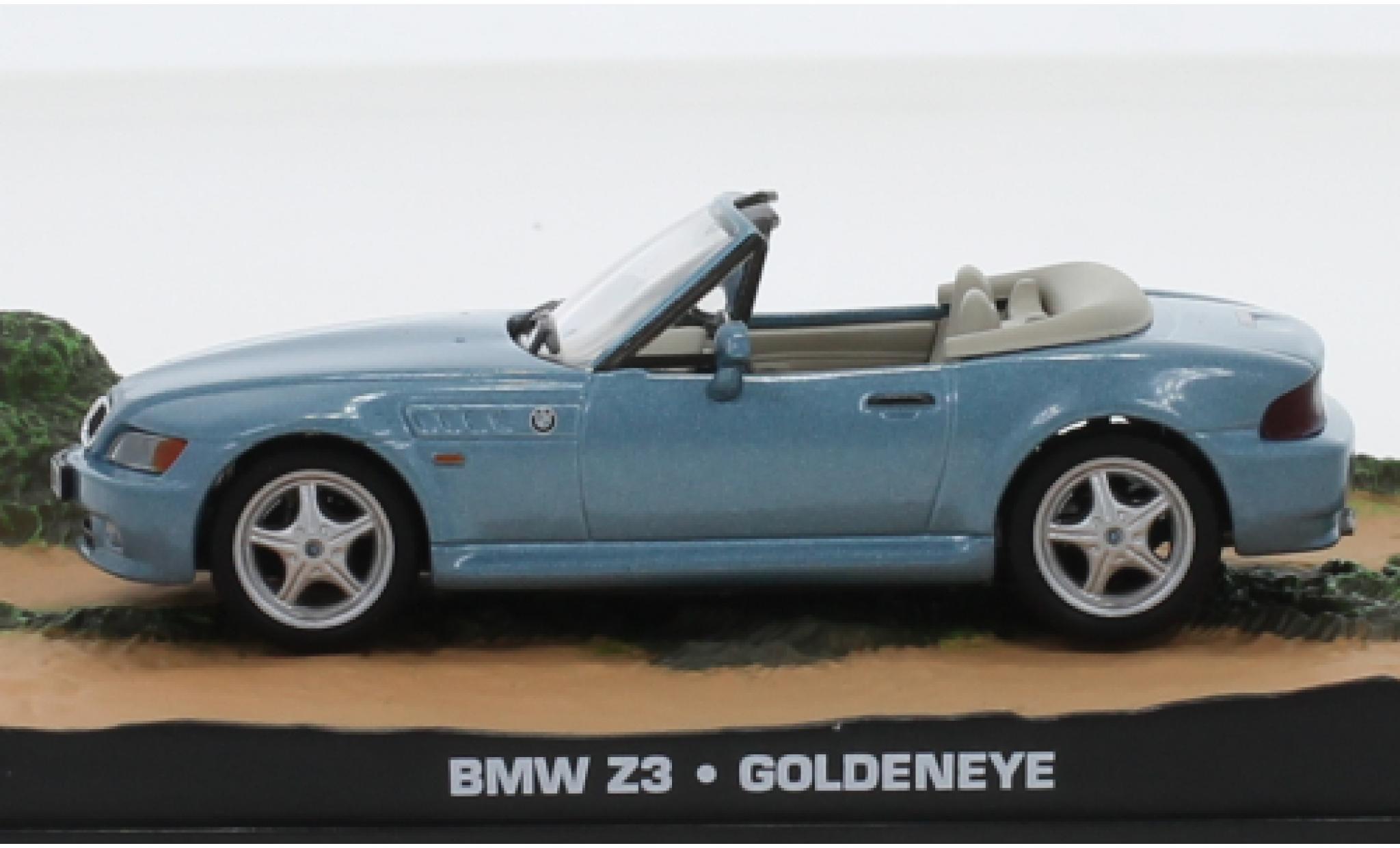 Bmw Z3 1/43 SpecialC Roadster metallico blu James Bond 007 1995 GoldenEye sans figurines modellino in miniatura