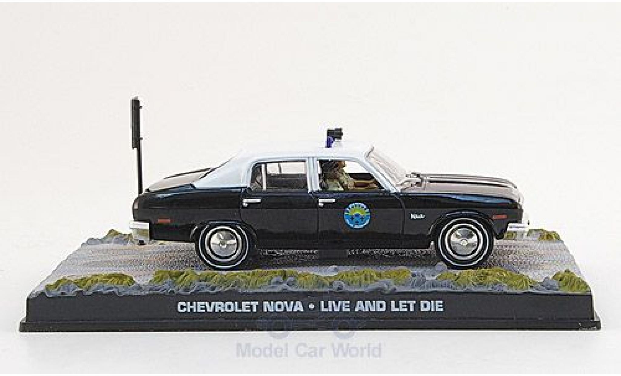 Chevrolet Nova 1/43 SpecialC nero/bianco James Bond 007 1973 Police Leben und sterben lassen ohne Vitrine modellino in miniatura