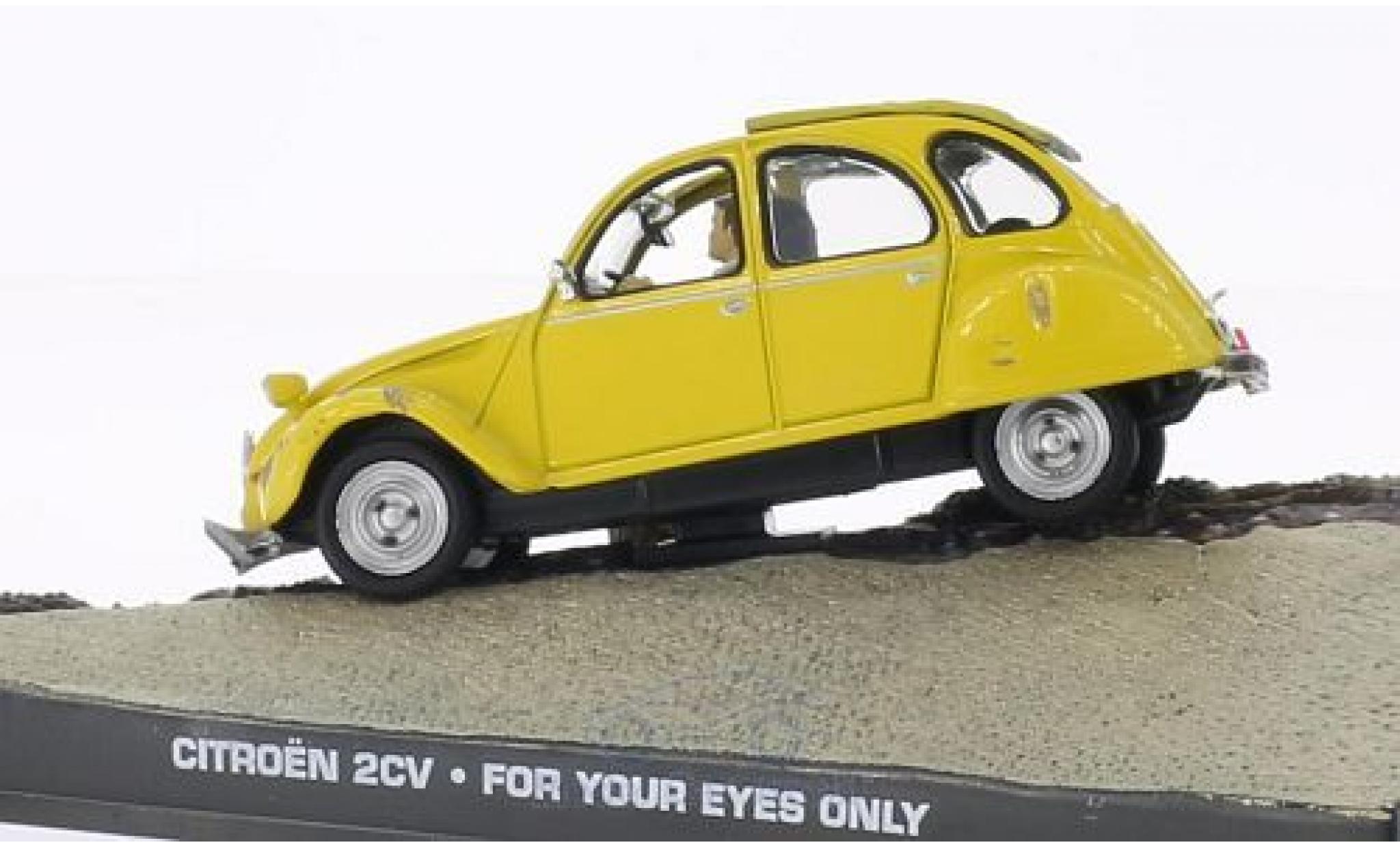 Citroen 2CV 1/43 SpecialC 6 giallo James Bond 007 In tödlicher Mission ohne Vitrine modellino in miniatura