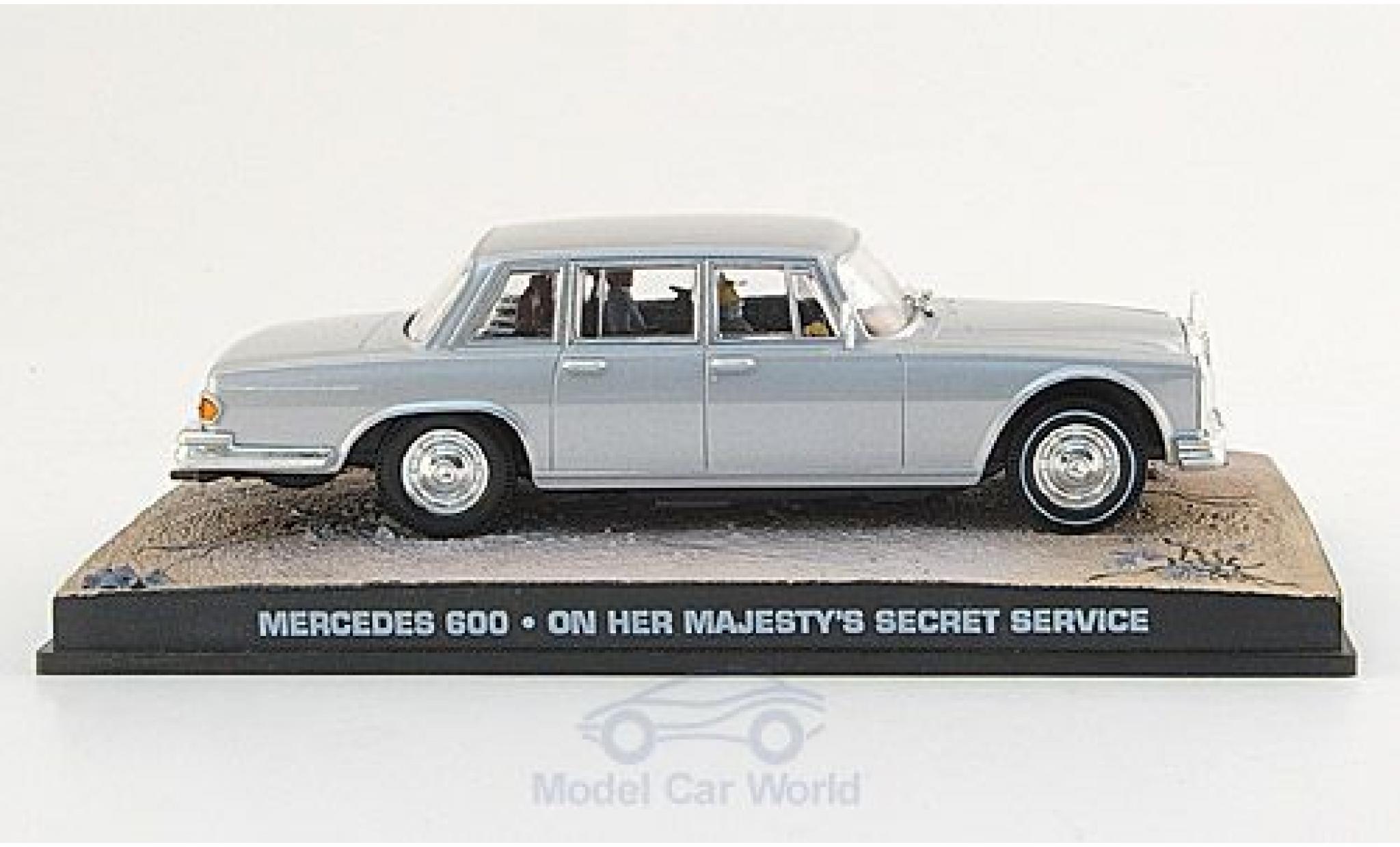Mercedes 600 1/43 SpecialC grigio James Bond 007 1969 Im Geheimdienst Ihrer Majestät ohne Vitrine modellino in miniatura