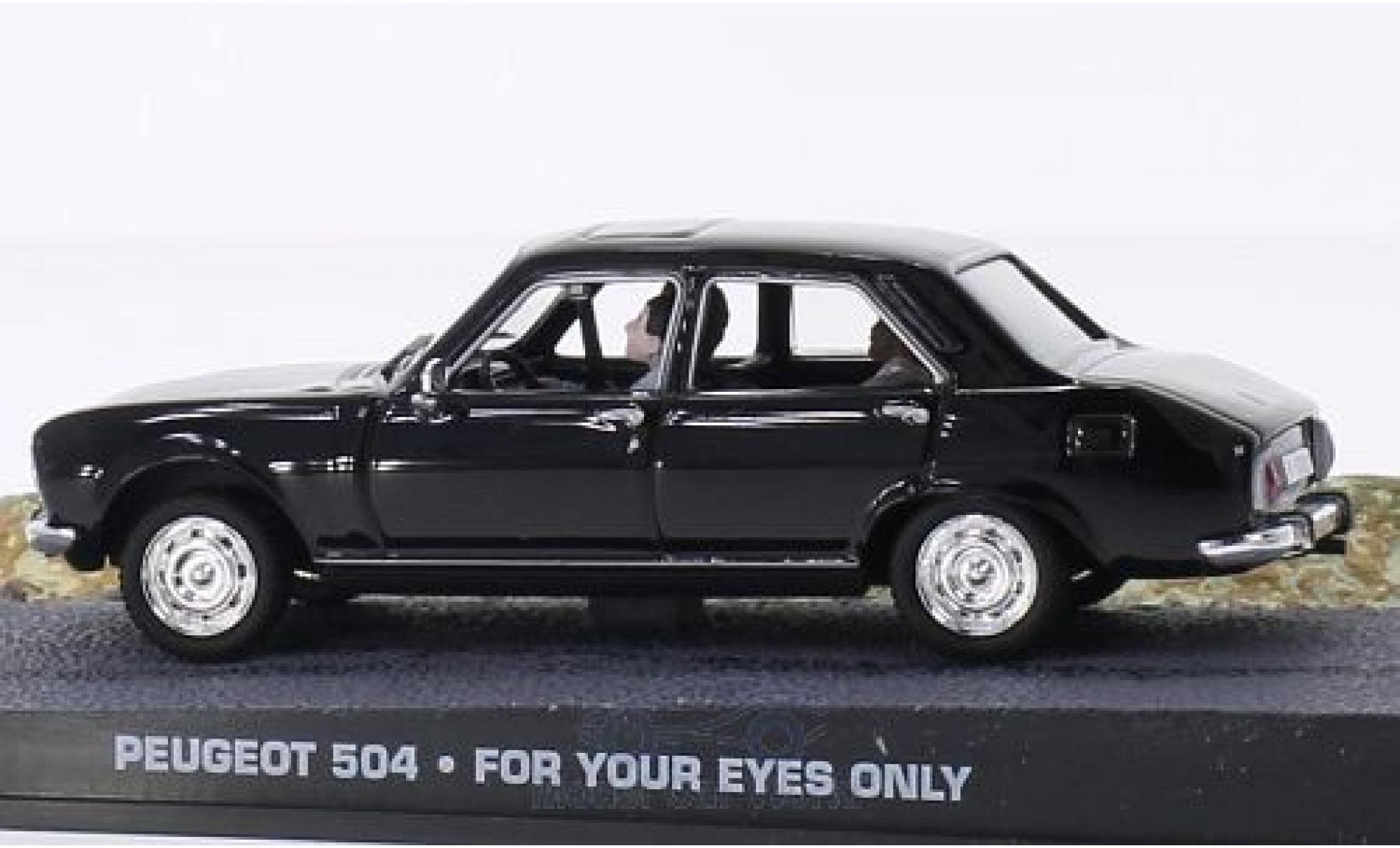 Peugeot 504 1/43 SpecialC nero James Bond 007 In tödlicher Mission ohne Vitrine modellino in miniatura