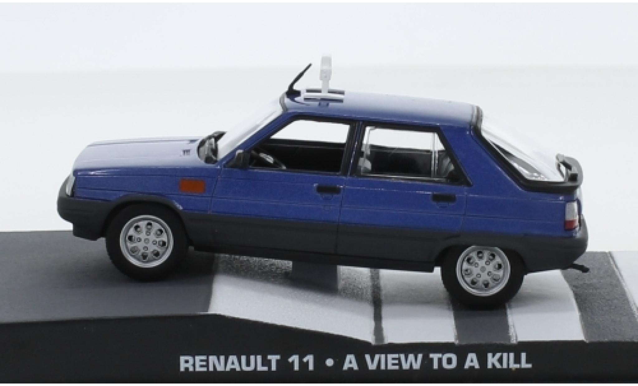 Renault 11 1/43 SpecialC metallico blu James Bond 007 A View To A Kill ohne Vitrine modellino in miniatura