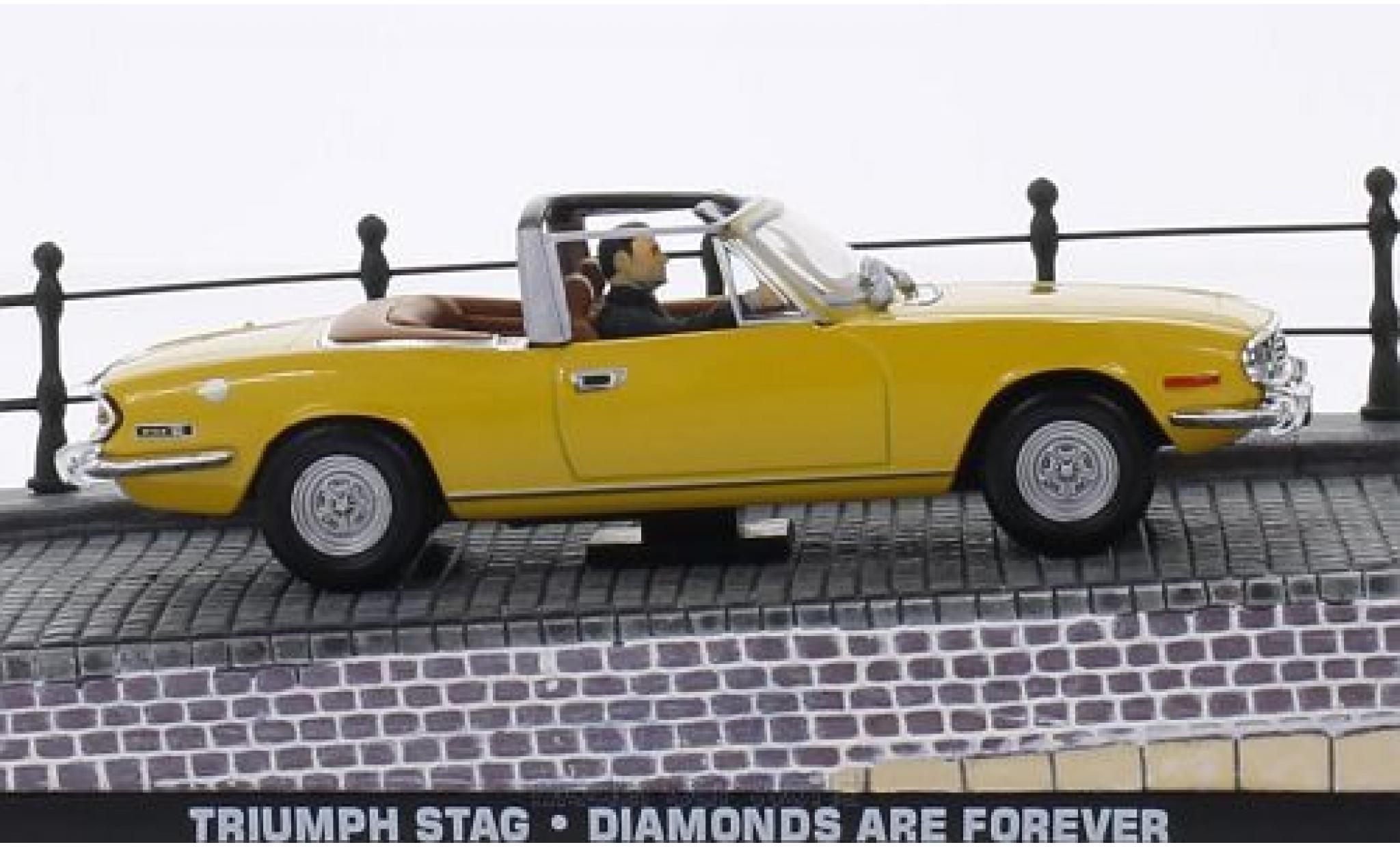 Triumph Stag 1/43 SpecialC giallo RHD James Bond 007 Diamantenfieber ohne Vitrine modellino in miniatura