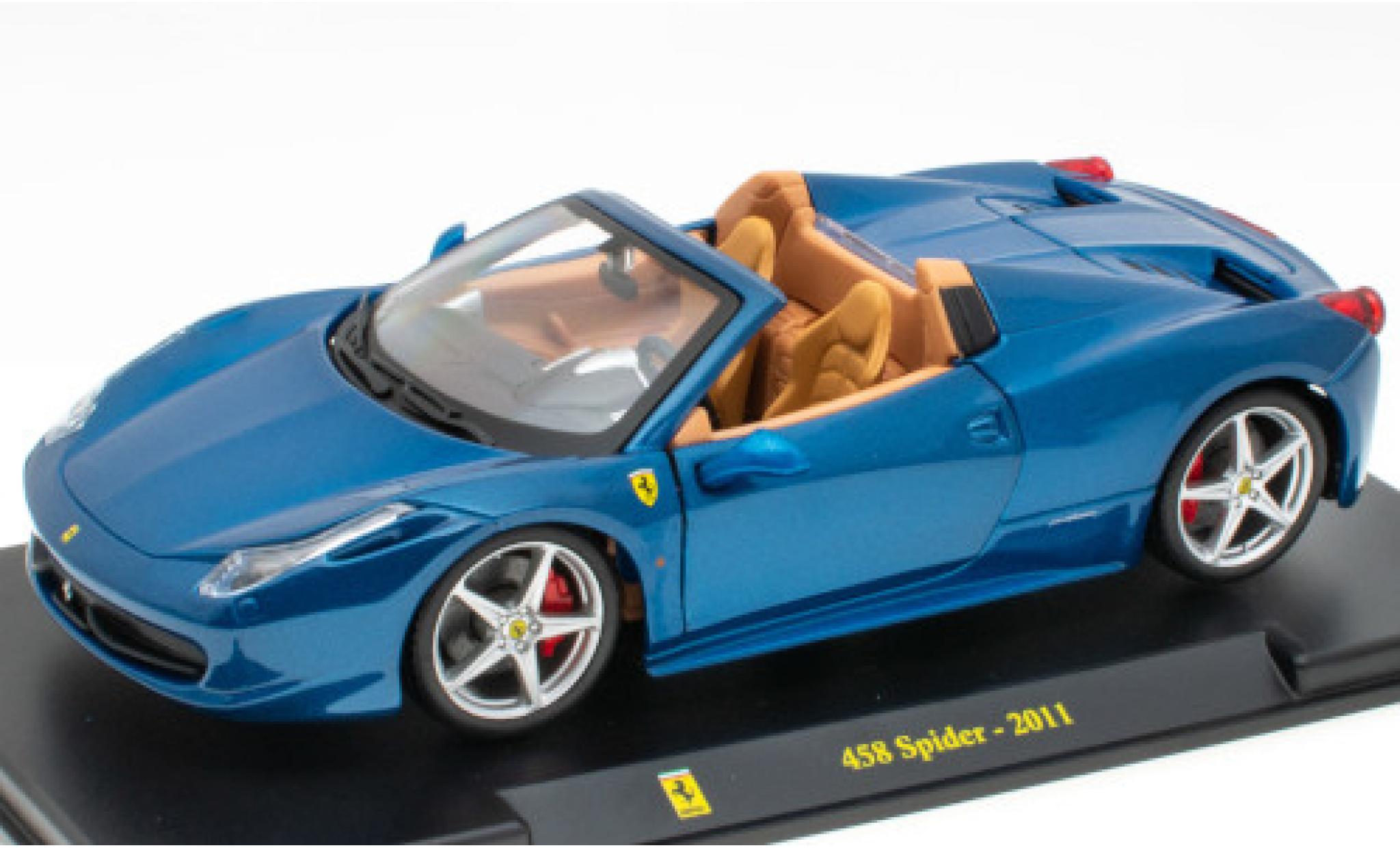 Ferrari 458 1/24 SpecialC Spider metallico blu 2011 modellino in miniatura