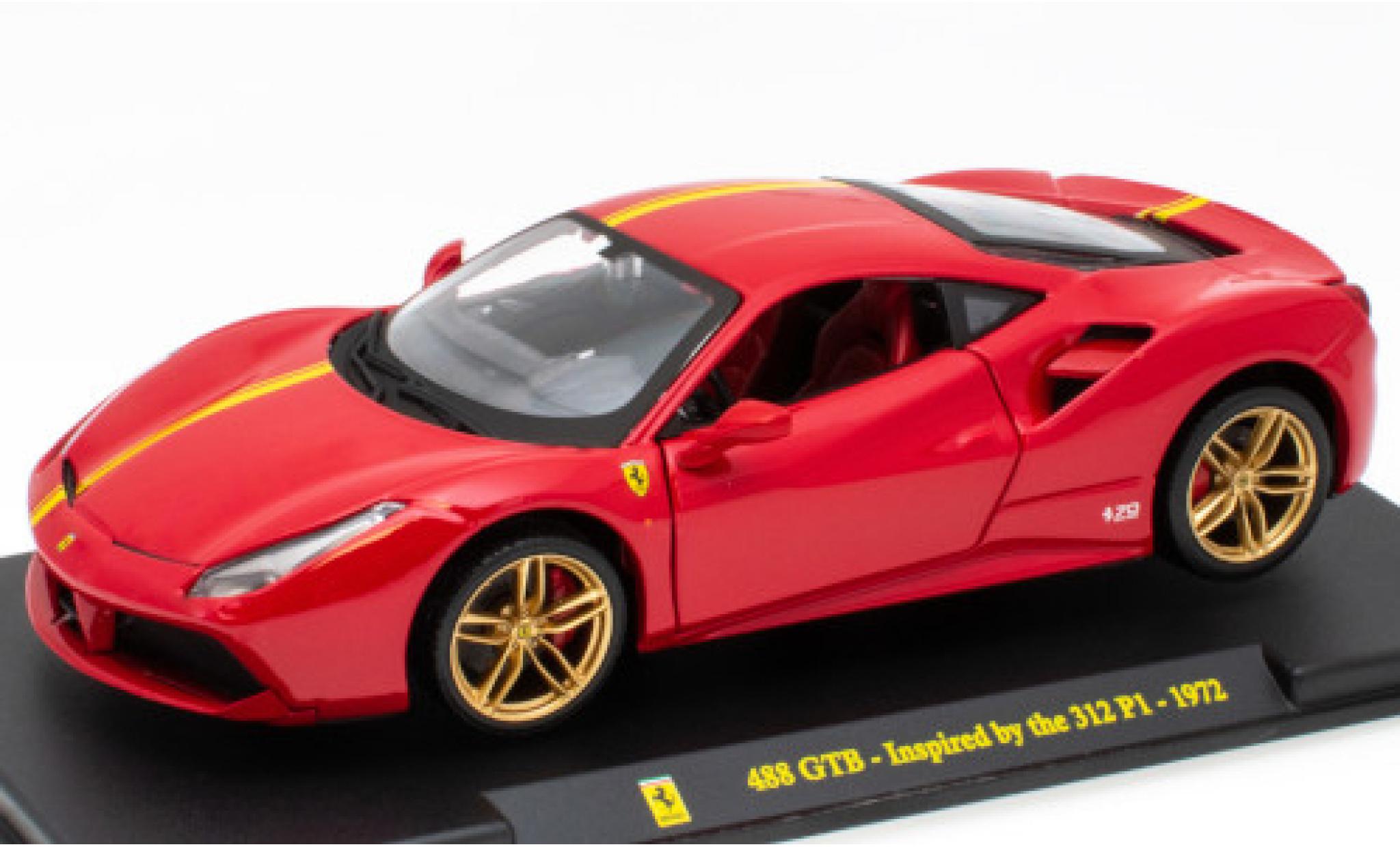 Ferrari 488 1/24 SpecialC GTB rosso/giallo Inspired by the 312 P1 (1972) modellino in miniatura