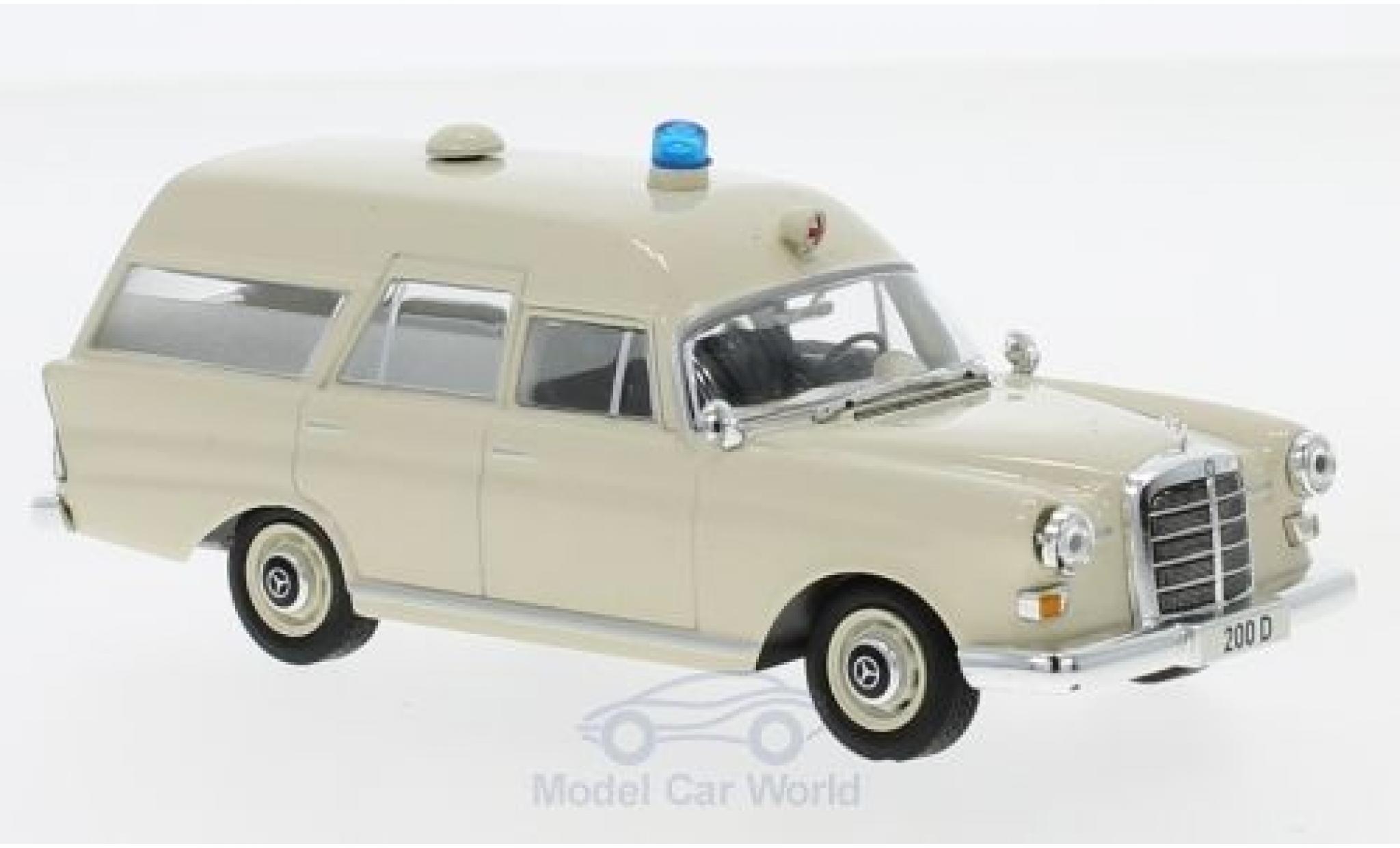 Mercedes 200 1/43 SpecialC D Binz Ambulanz (W108) 1965 ohne Vitrine modellino in miniatura