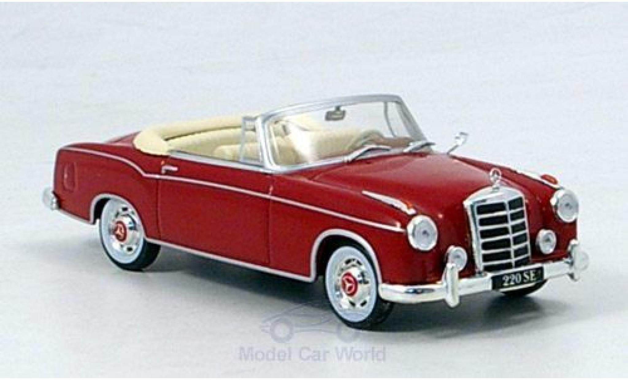 Mercedes 220 1/43 SpecialC SE Cabriolet rosso 1958 ohne Vitrine modellino in miniatura