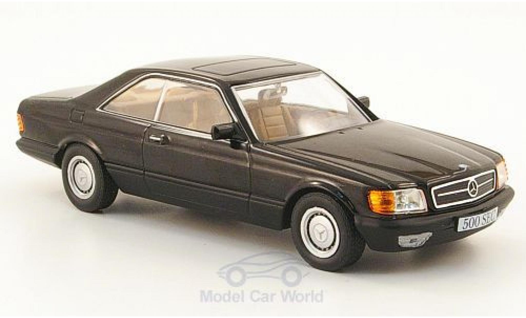 Mercedes 500 1/43 SpecialC SEC (C126) nero 1981 ohne Vitrine modellino in miniatura