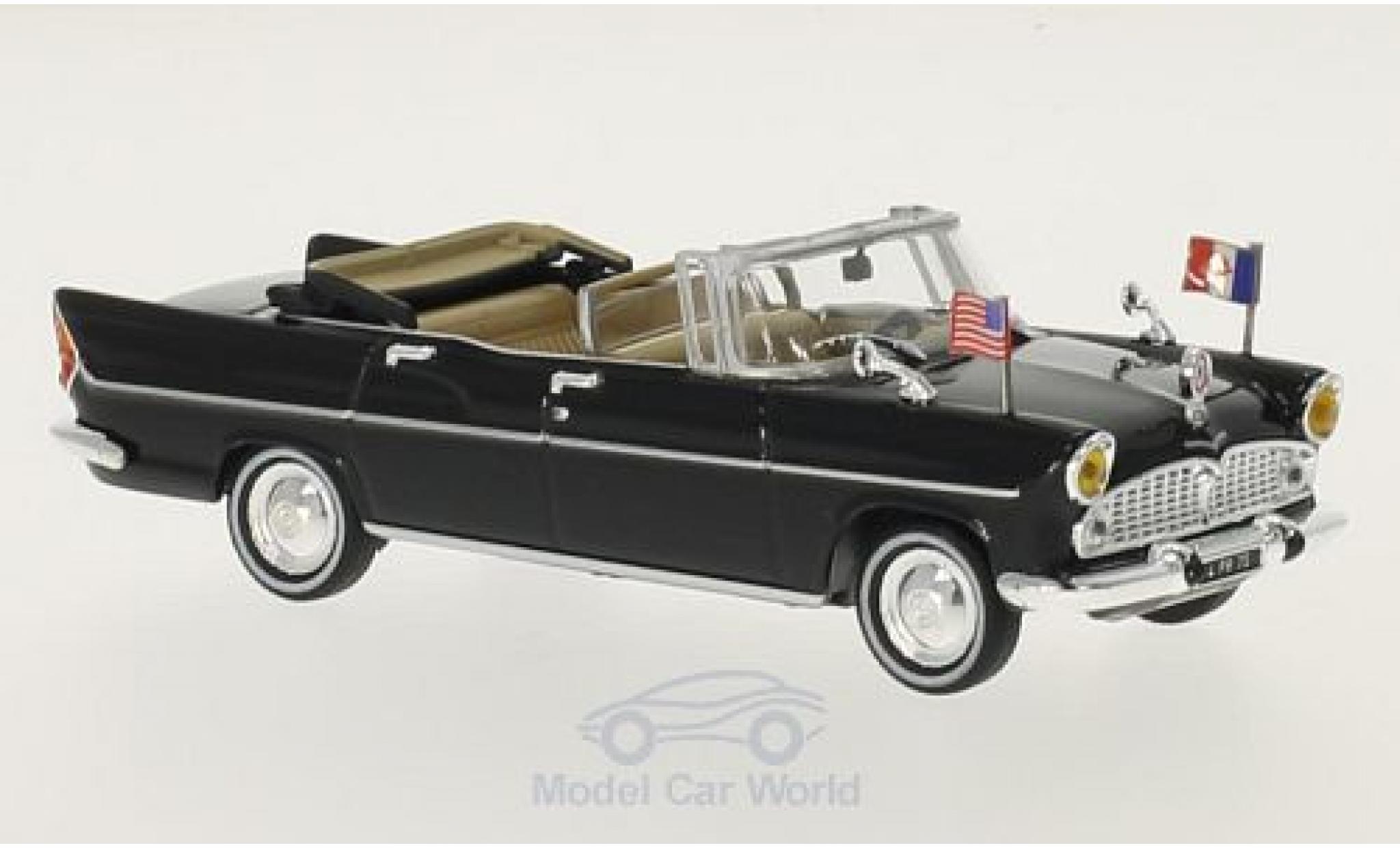 Simca Chambord 1/43 SpecialC V-8 Presidentielle nero Charles de Gaulle 1961 ohne Vitrine modellino in miniatura