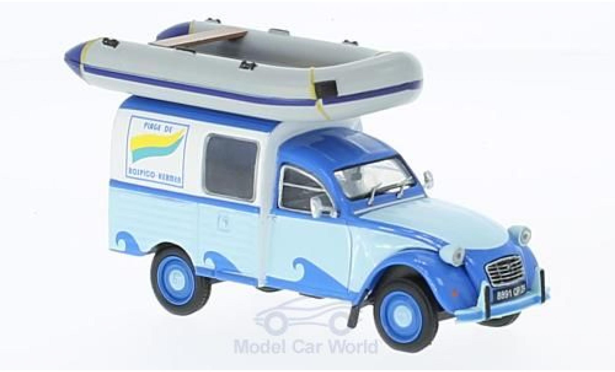 Citroen 2CV 1/43 SpecialC AKS 400 Centre Nautique mit Figur und Schlauchboot modellino in miniatura