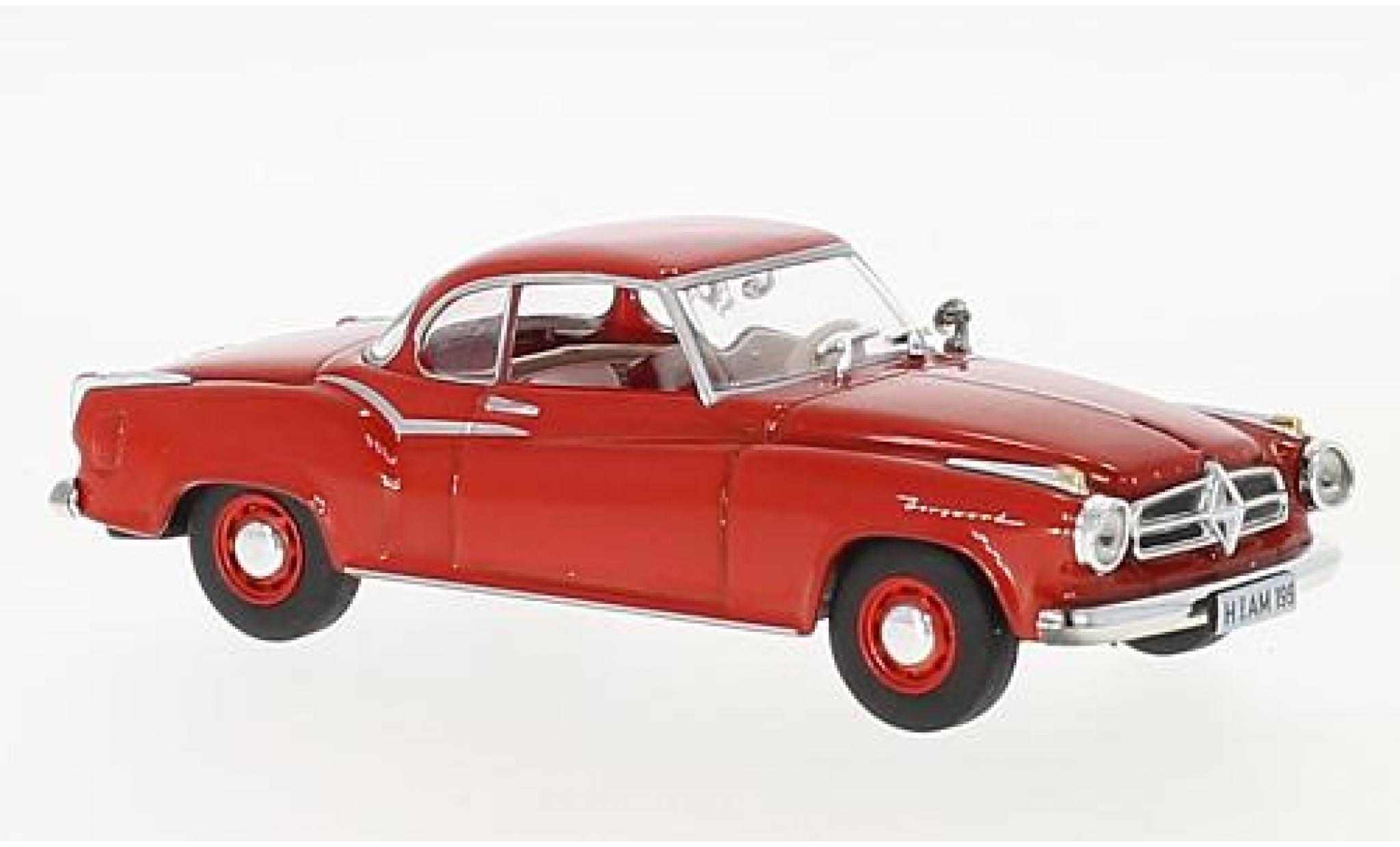 Borgward Isabella 1/43 SpecialC Coupe rosso 1957 sans Vitrine modellino in miniatura