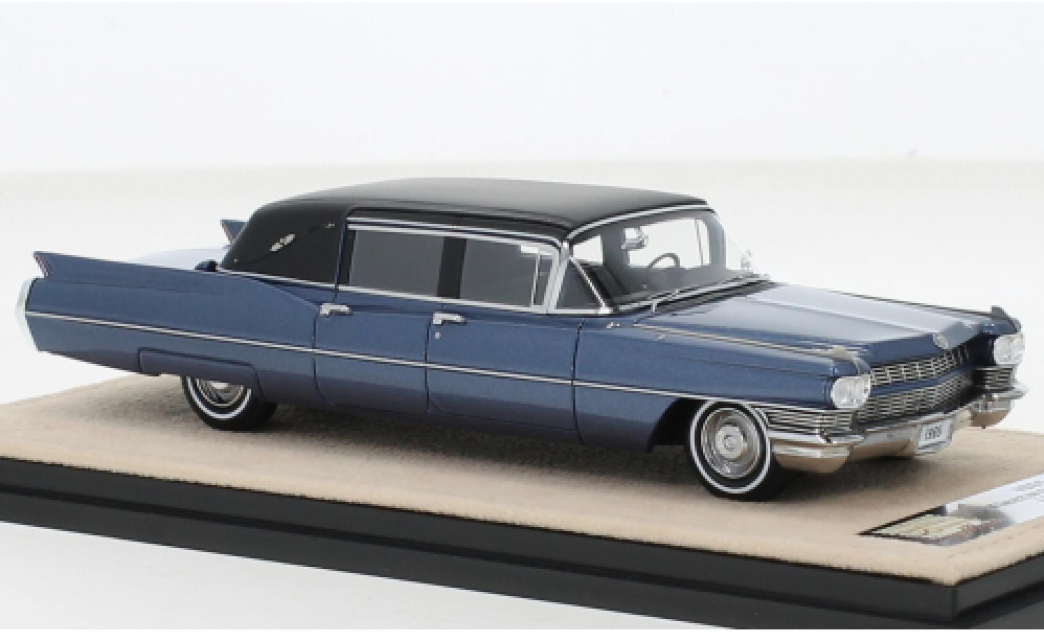 Cadillac Fleetwood 1/43 Stamp Models formel Limousine Landau Top metallise blu/nero 1968 modellino in miniatura
