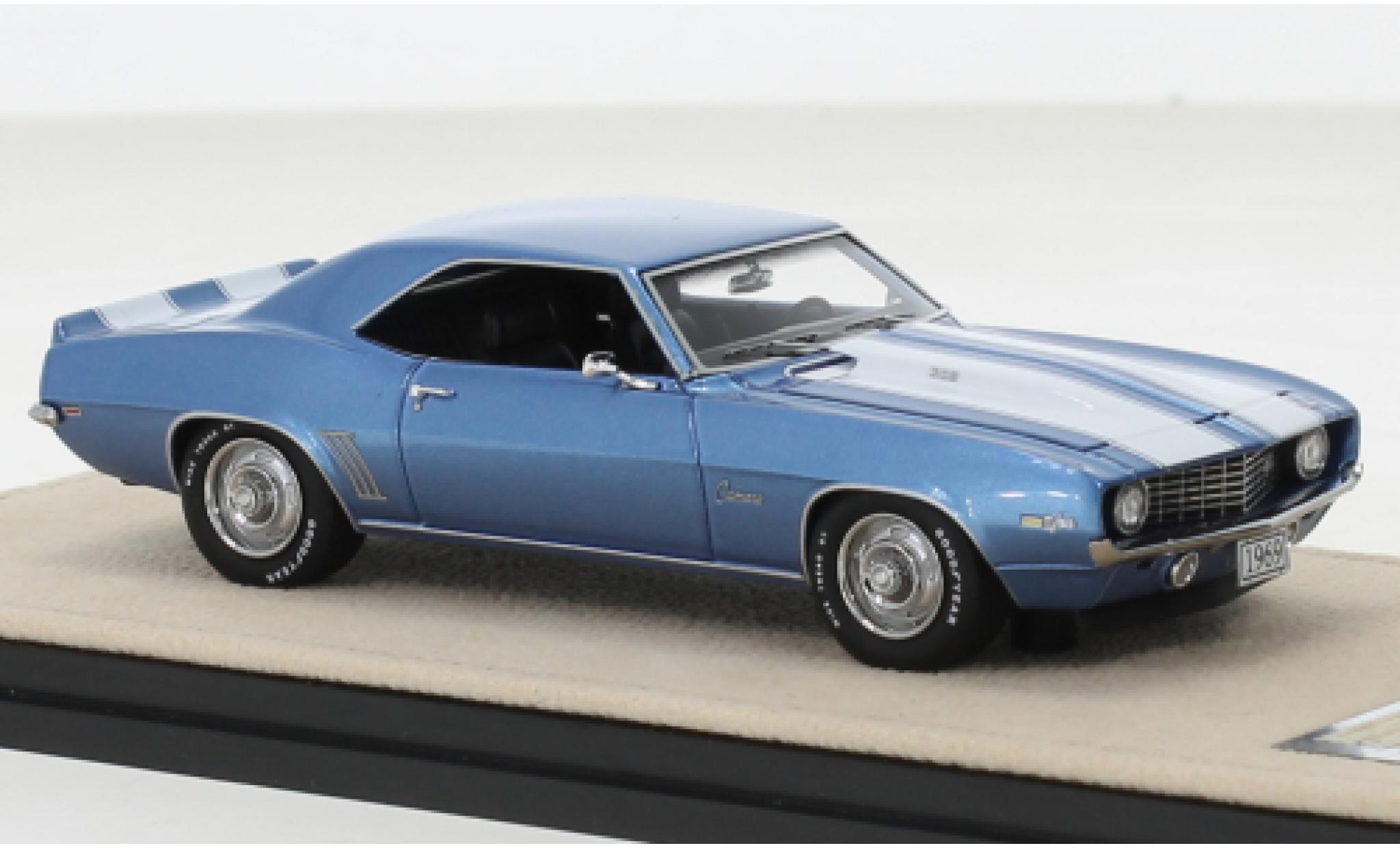 Chevrolet Camaro 1/43 Stamp Models Z28 metallise blu/bianco 1969 modellino in miniatura