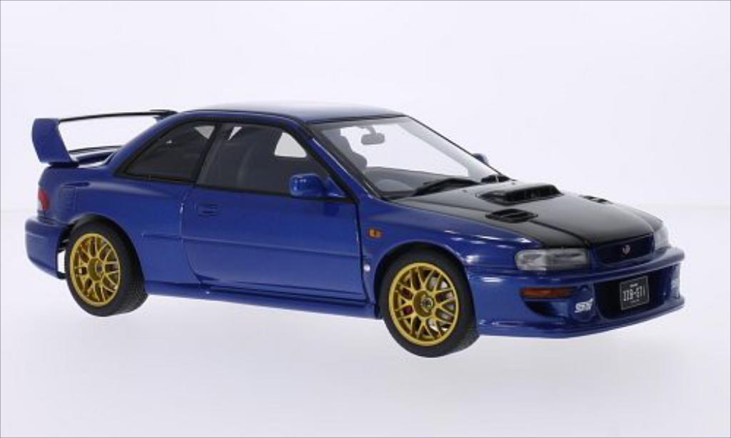 Subaru Impreza 22B 1/18 Autoart 22B metallico blu/carbon RHD 1998 modellino in miniatura
