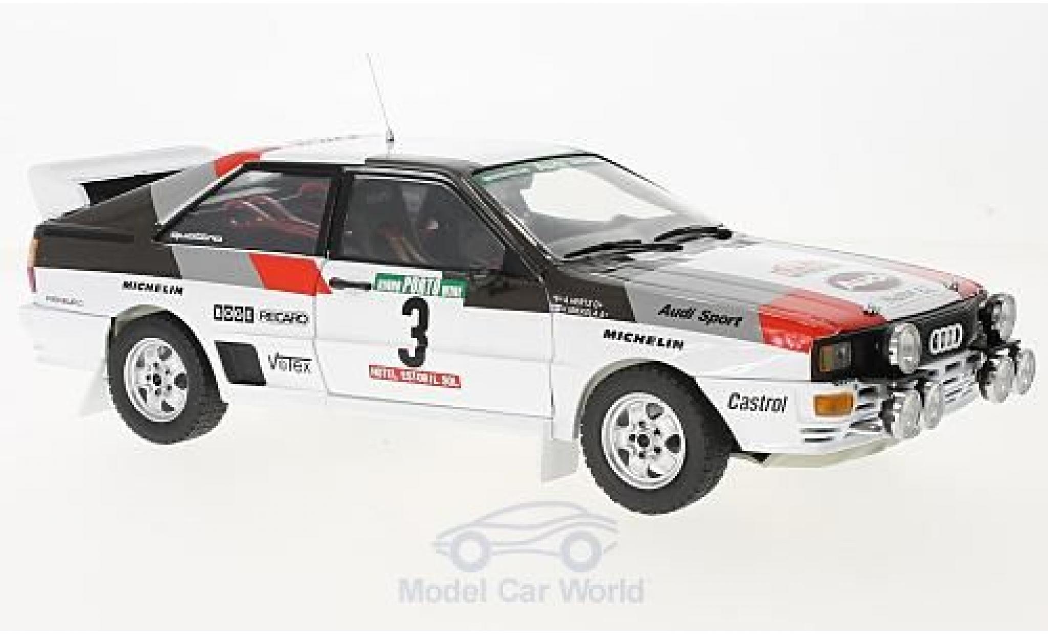 Audi Quattro 1/18 Sun Star A1 No.3 Rallye WM Rally Portugal 1983 H.Mikkola/A.Hertz ohne Vitrine modellino in miniatura