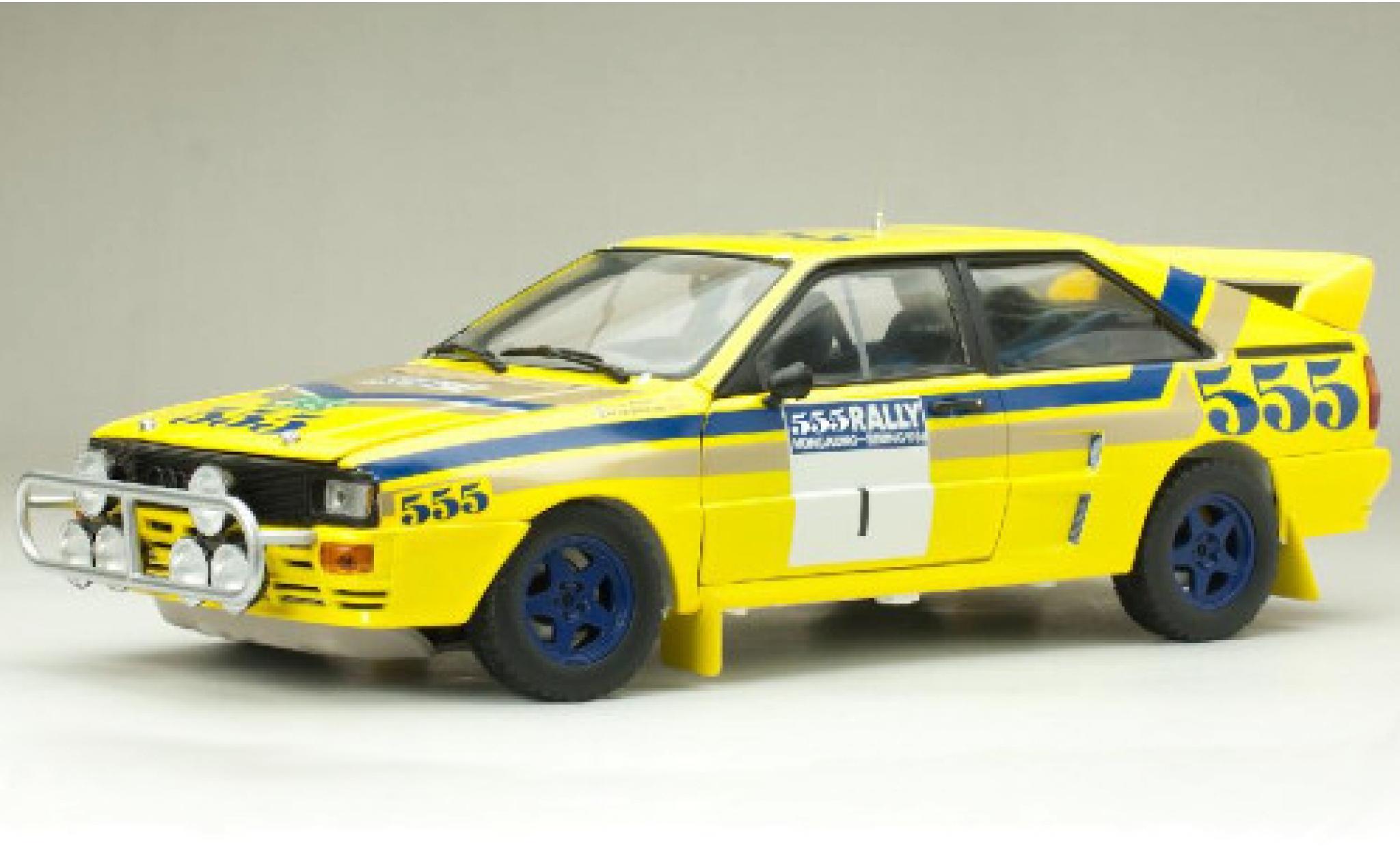 Audi Quattro 1/18 Sun Star A2 No.1 555 Rally Hong Kong-Peking 1986 y compris les Decals S.Blomqvist/B.Berglund modellino in miniatura