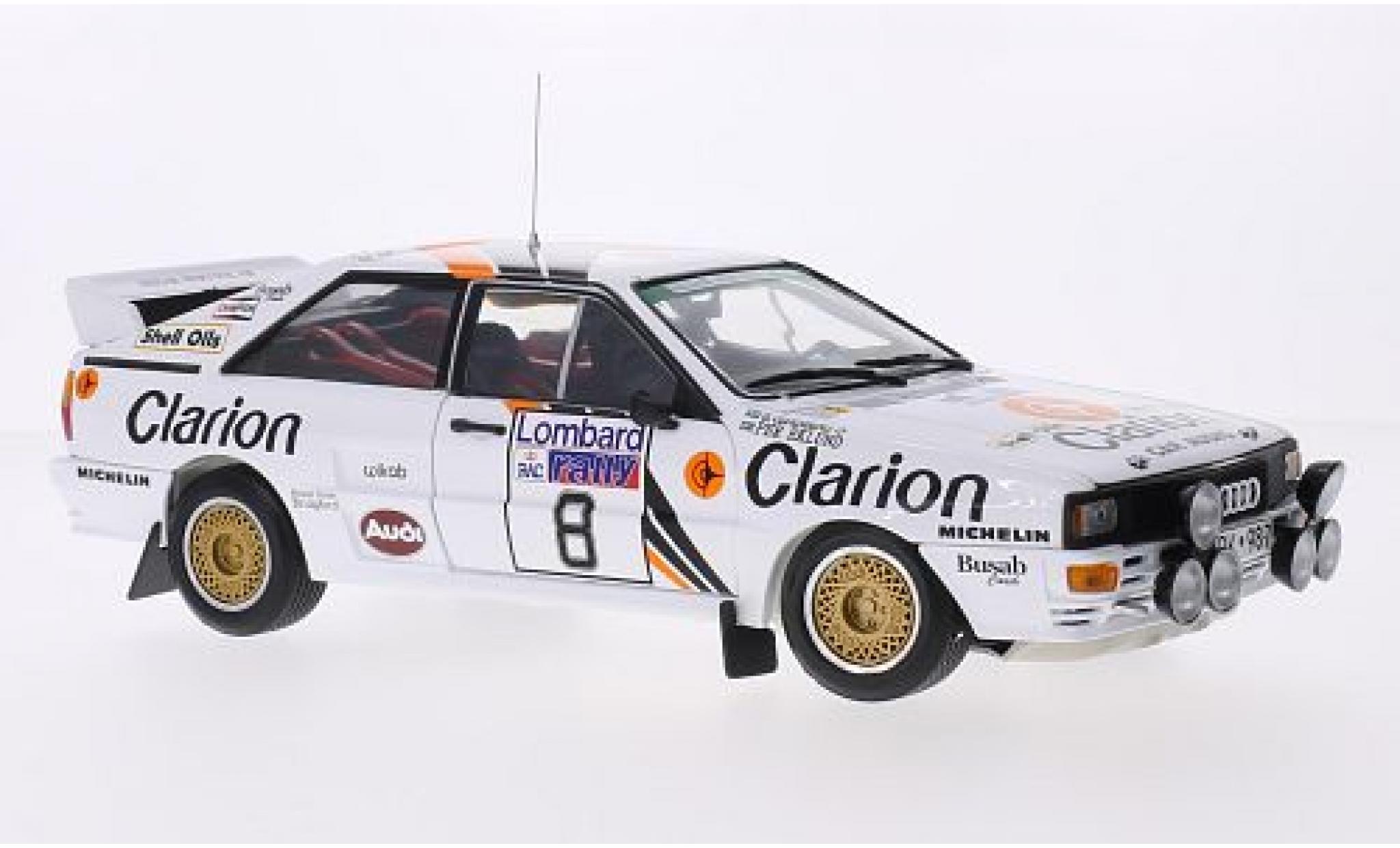 Audi Quattro 1/18 Sun Star A2 No.8 Clarion Rallye WM RAC Rallye 1985 P.Eklund/B.Cederberg modellino in miniatura