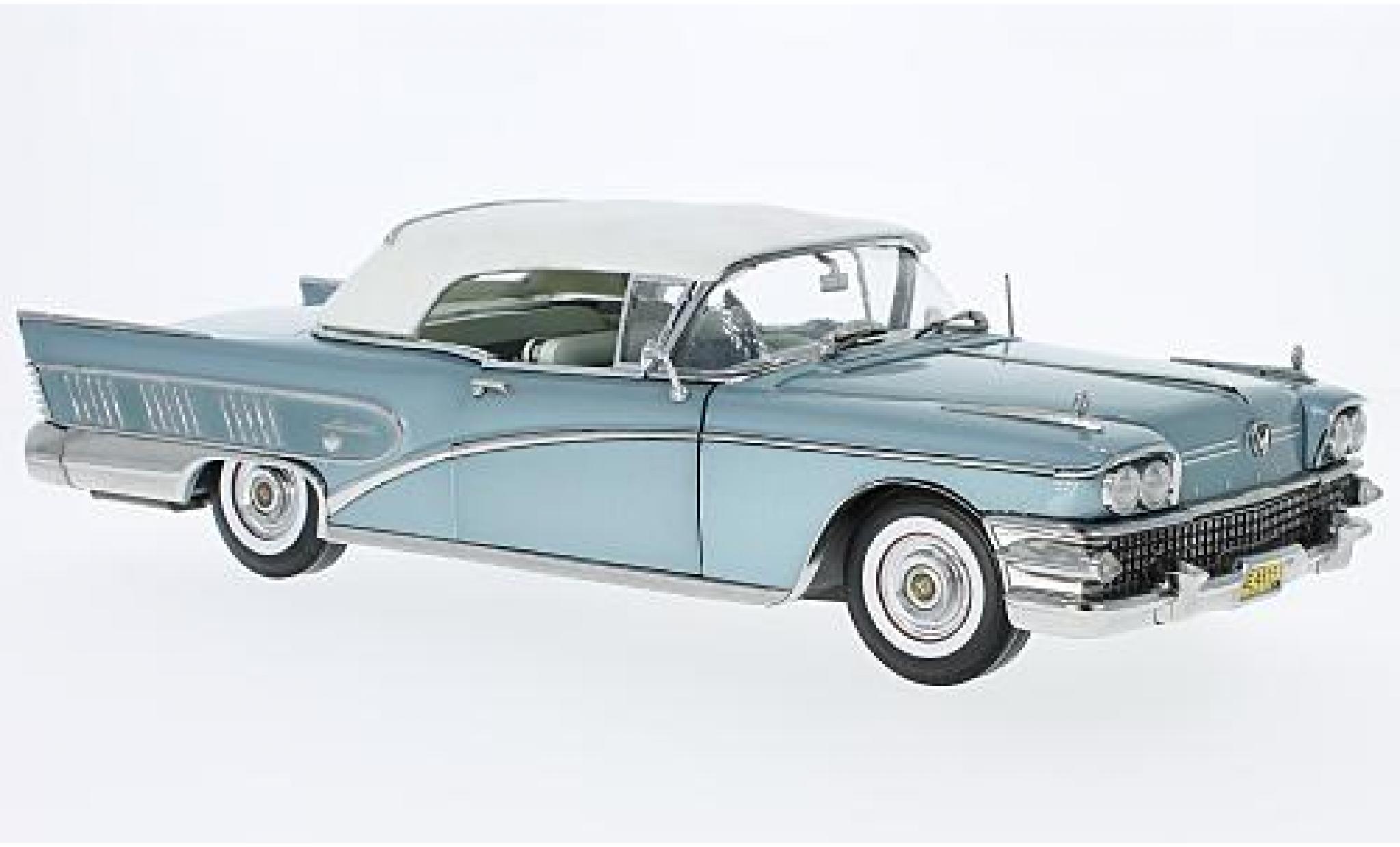 Buick Limited 1/18 Sun Star Convertibile metallico blu 1958 fermé modellino in miniatura
