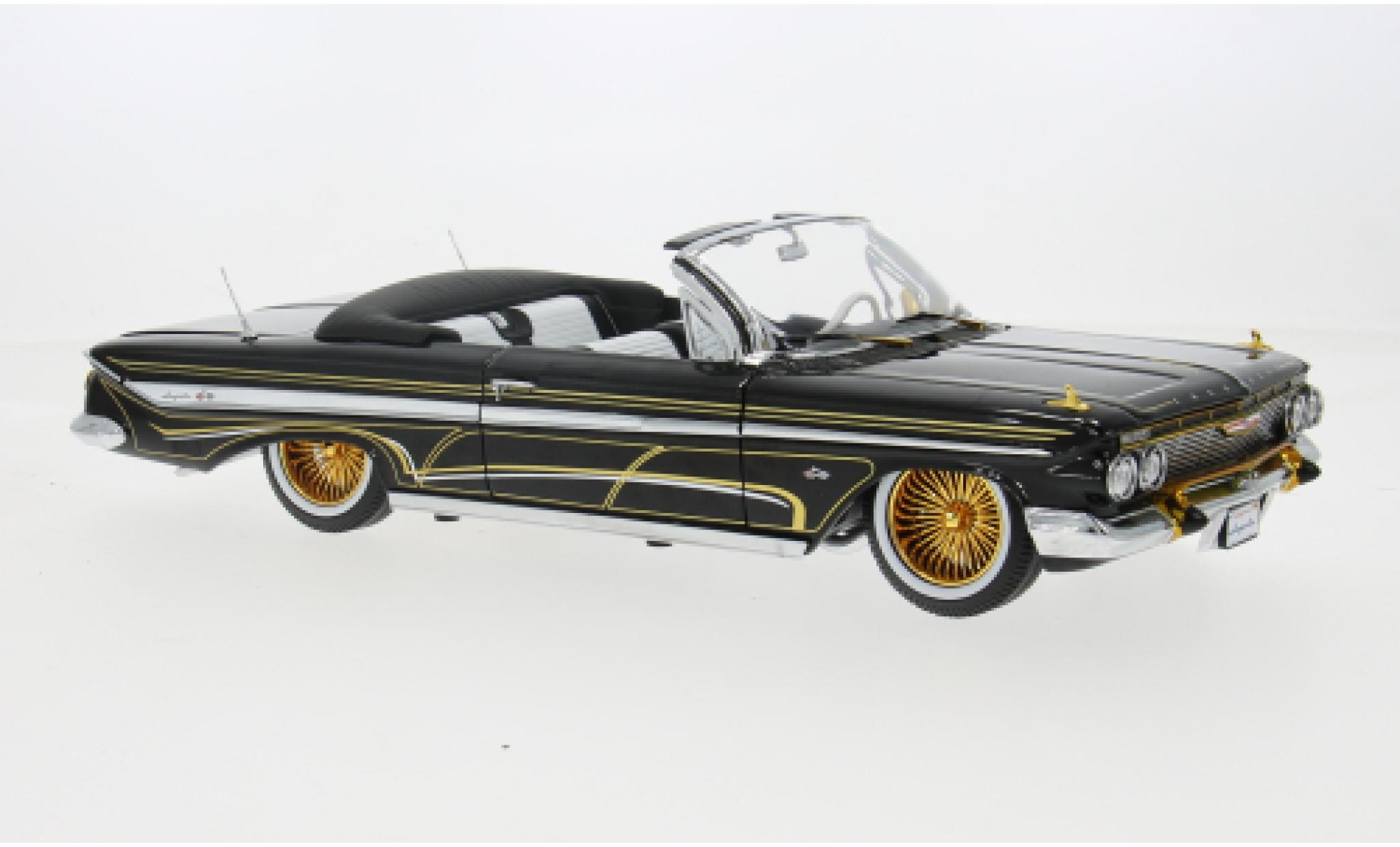 Chevrolet Impala 1/18 Sun Star Cabriolet Lowrider schwarz 1961 1:18 modellino in miniatura