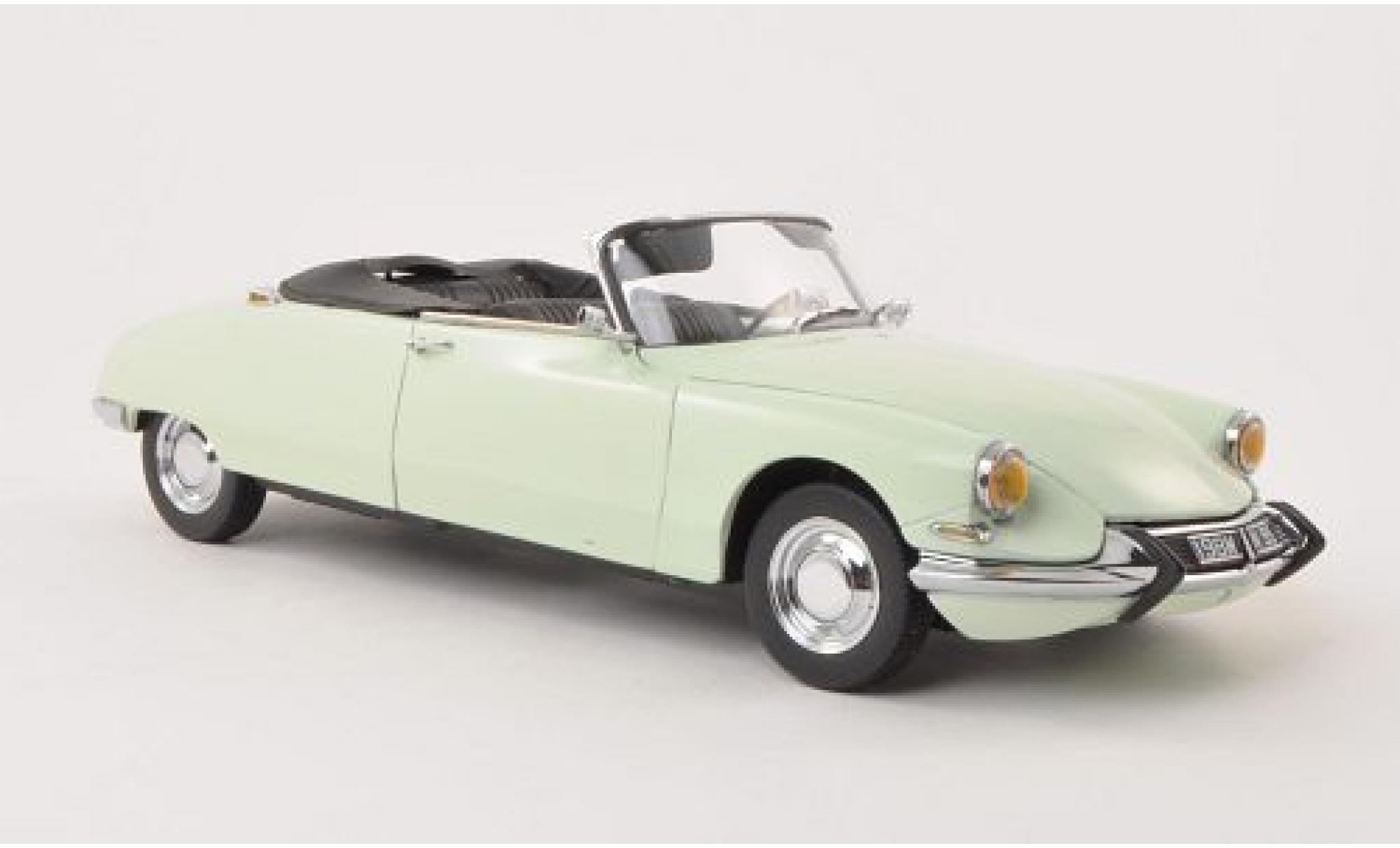 Citroen DS 1/18 Sun Star 19 Cabriolet verde 1961 Softtop couché avec avec Simulation le Hydropneumatik modellino in miniatura