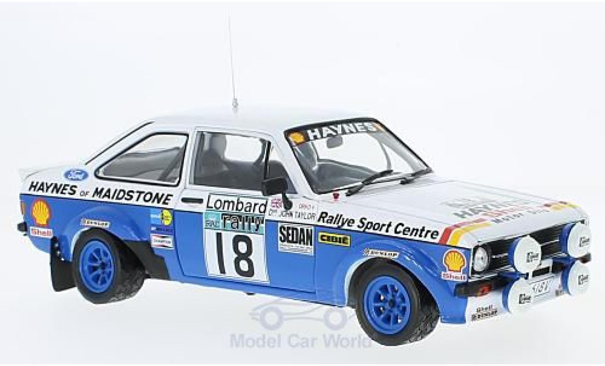 Ford Escort 1/18 Sun Star MK II RS 1800 RHD No.18 Rallye WM RAC Rallye 1980 J.Taylor/P.Short modellino in miniatura