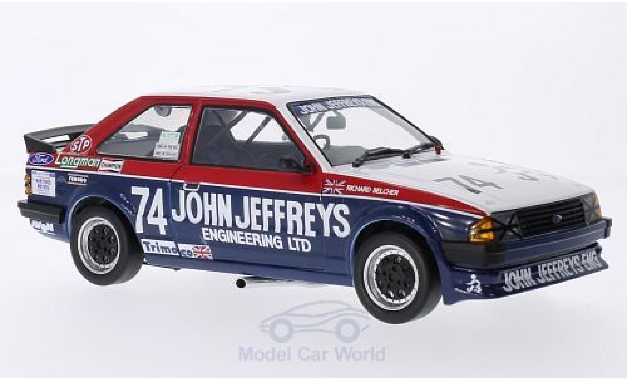 Ford Escort MKI 1/18 Sun Star MKIII 1600i RHD No.74 John Jeffreys Engineering BTCC R.Belcher 1985 modellino in miniatura