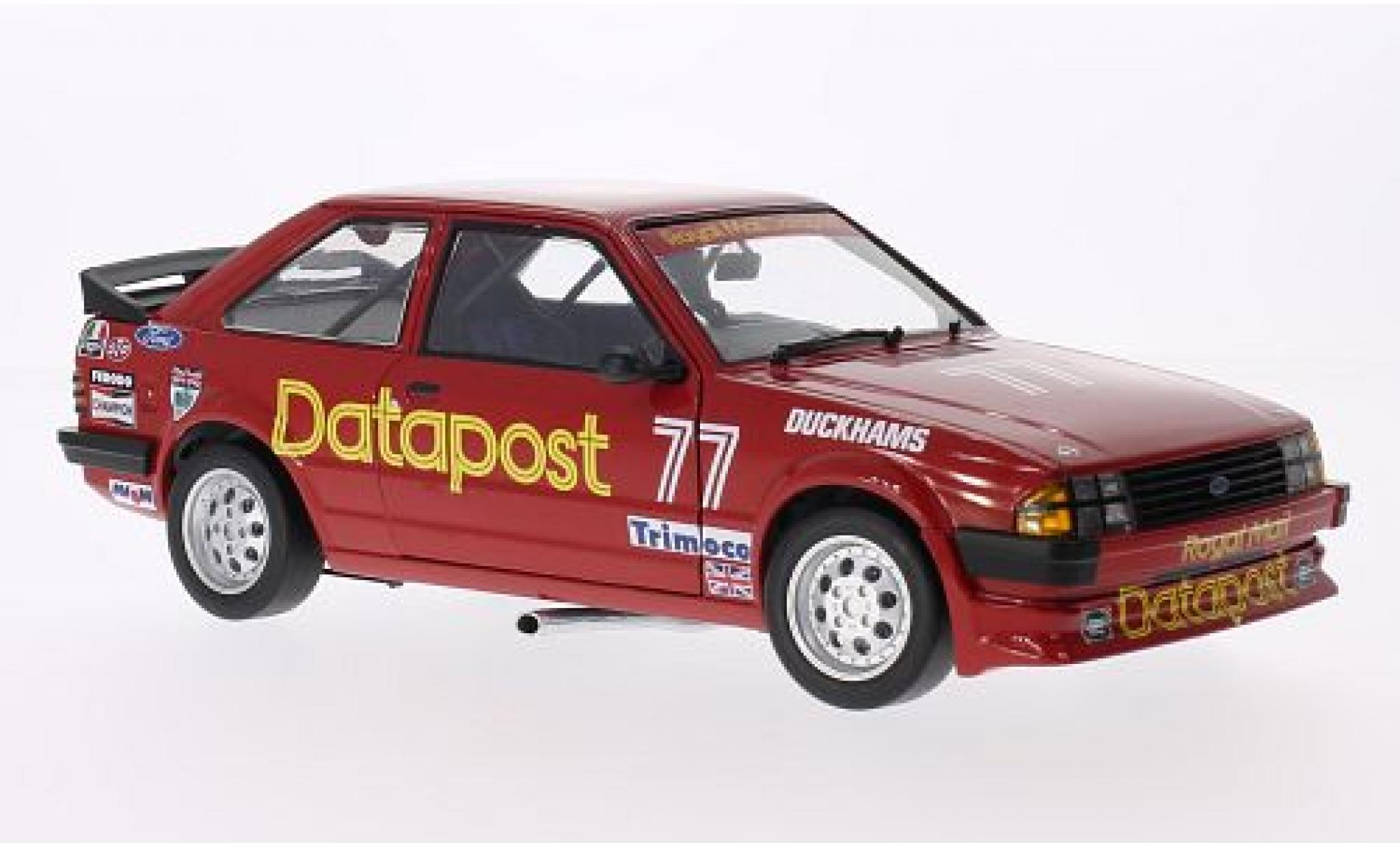 Ford Escort 1/18 Sun Star MKIII RS 1600i RHD No.77 Royal Mail Datapost British Saloon Car Championship 1984 R.Longman modellino in miniatura