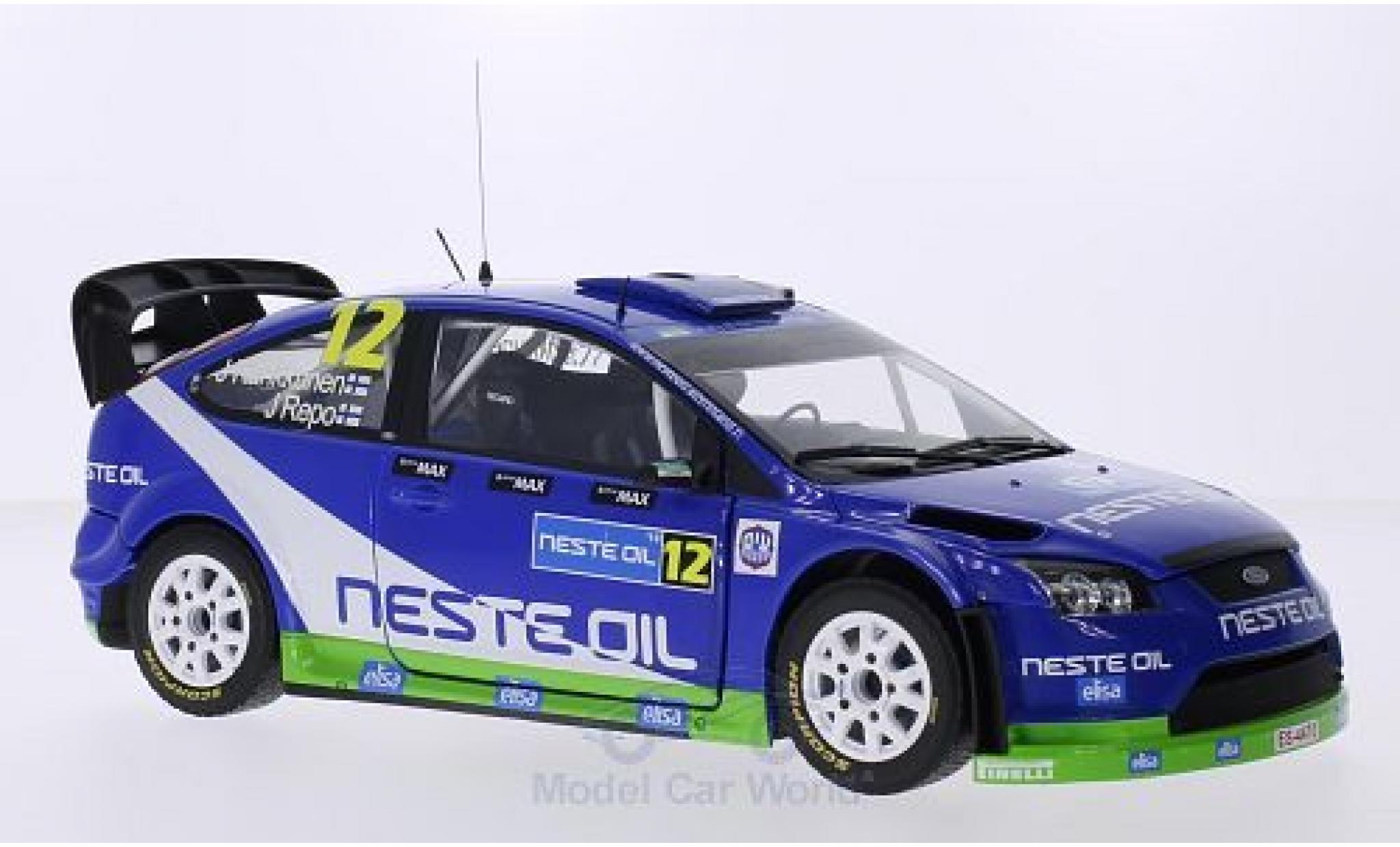 Ford Focus 1/18 Sun Star RS WRC08 No.12 M-Sport Neste Oil Rally Finnland 2010 J.Kankkunen/J.Repo modellino in miniatura