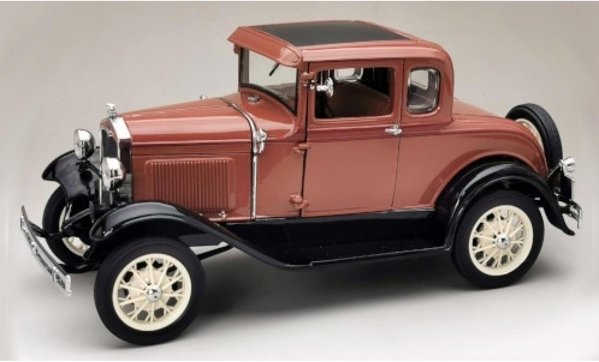 Ford Model A 1/18 Sun Star Coupe marroneee/nero 1931 modellino in miniatura