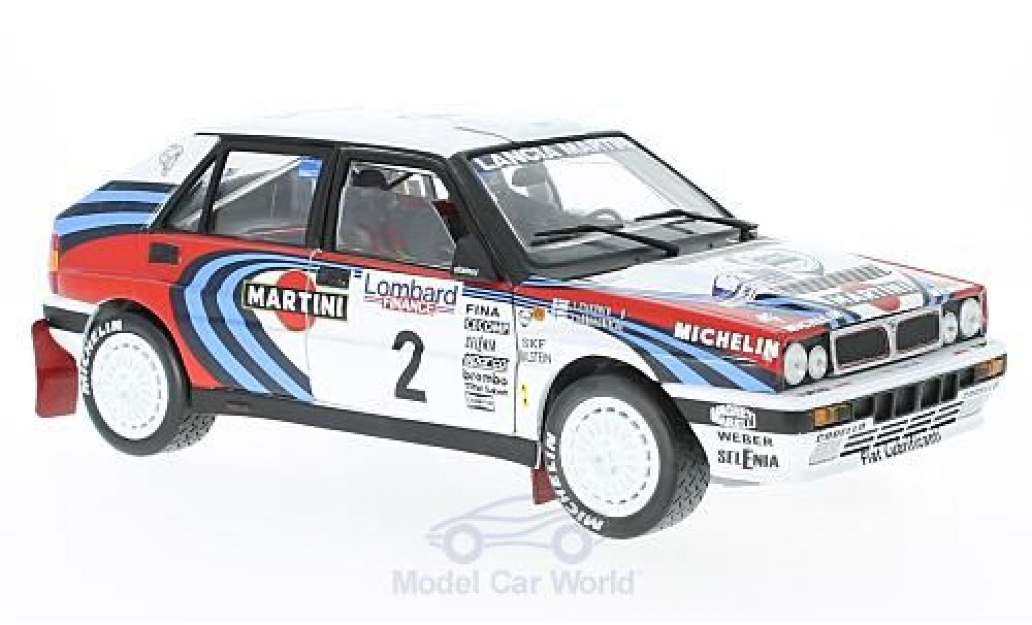 Lancia Delta 1/18 Sun Star HF Integrale 16V No.2 Martini RAC Rallye 1991 J.Kankkunen/J.Piironen ohne Vitrine modellino in miniatura