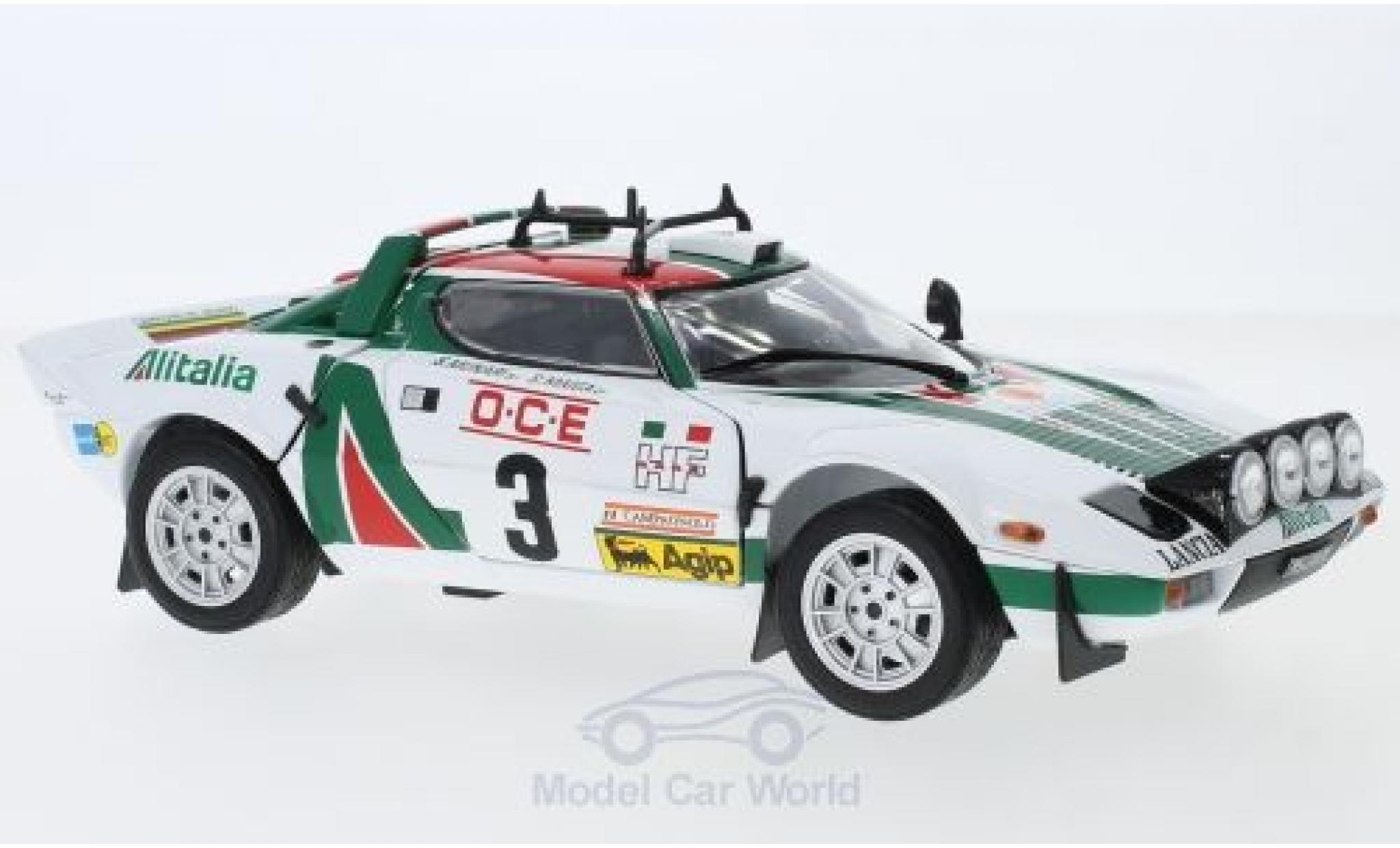 Lancia Stratos Rallye 1/18 Sun Star HF No.3 Alitalia Rallye WM Rallye Marokko 1976 S.Munari/S.Maiga modellino in miniatura