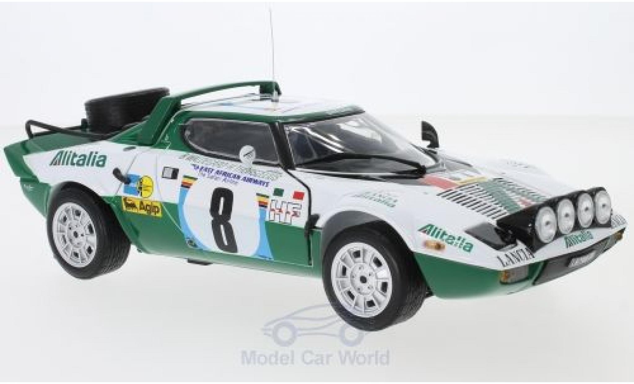 Lancia Stratos 1/18 Sun Star HF No.8 Alitalia Safari Rallye 1975 B.Waldegard/H.Thorszelius modellino in miniatura