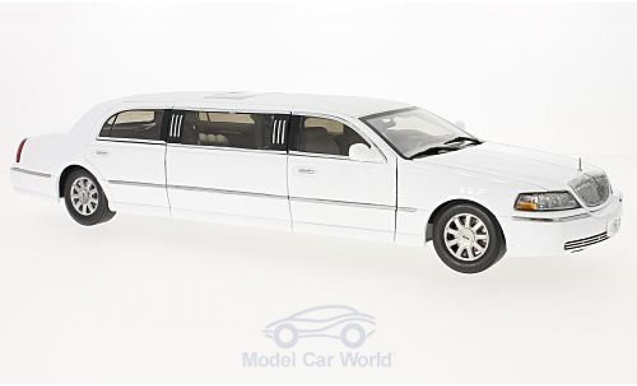 Lincoln Town Car 1/18 Sun Star Limousine bianco 2003 modellino in miniatura