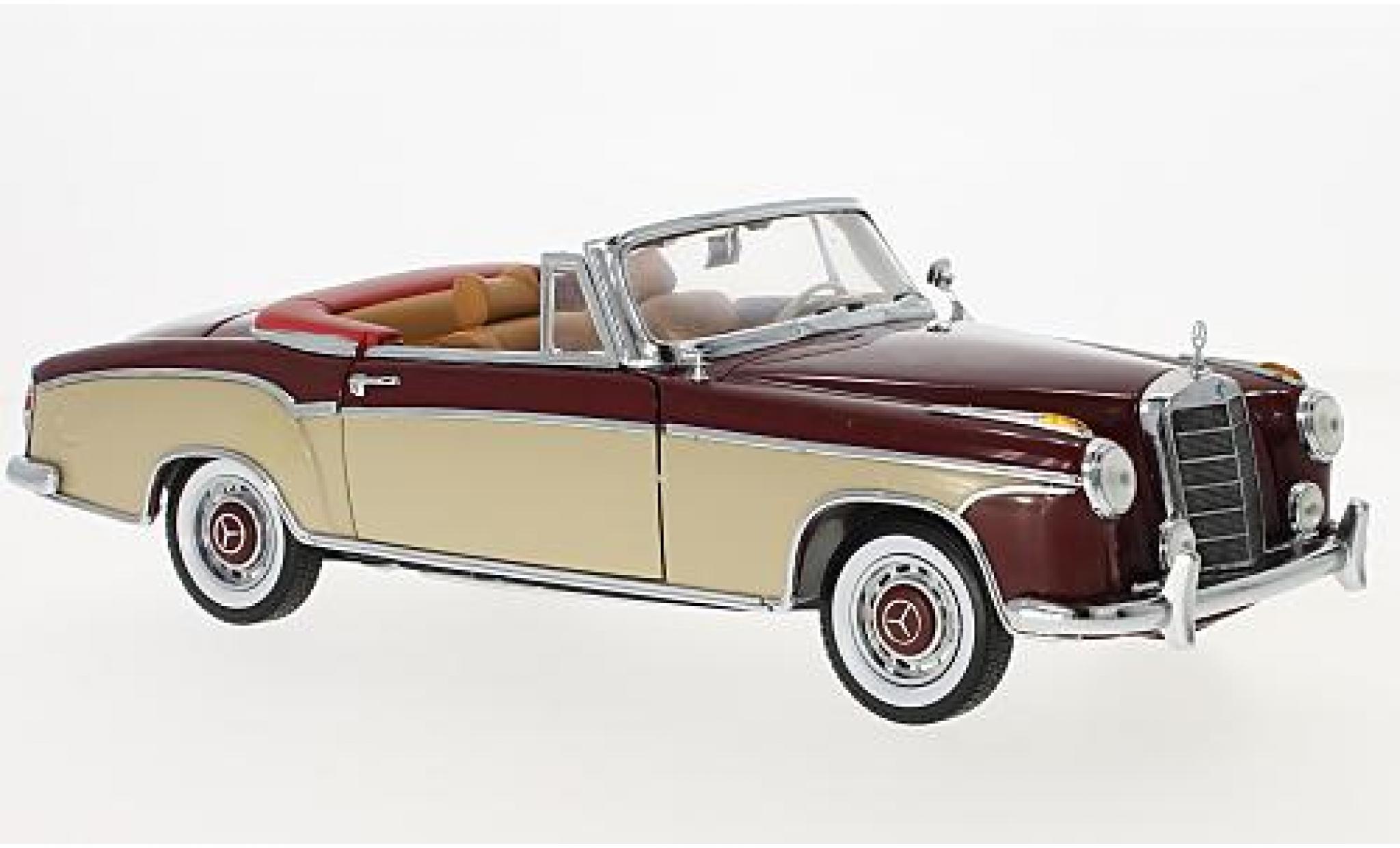 Mercedes 220 1/18 Sun Star SE Cabriolet rosso/beige 1958 modellino in miniatura